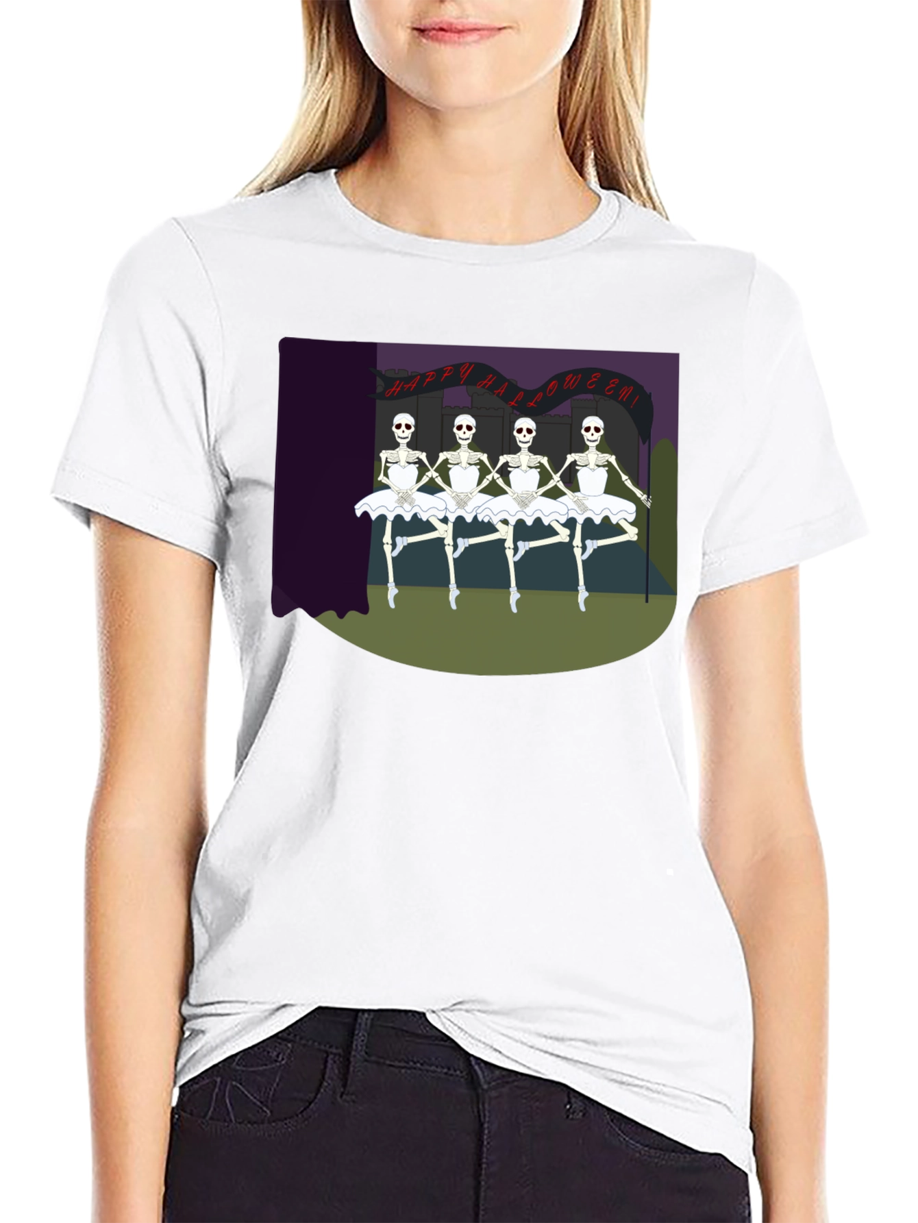 Skeleton Ballerina Halloween T-Shirt