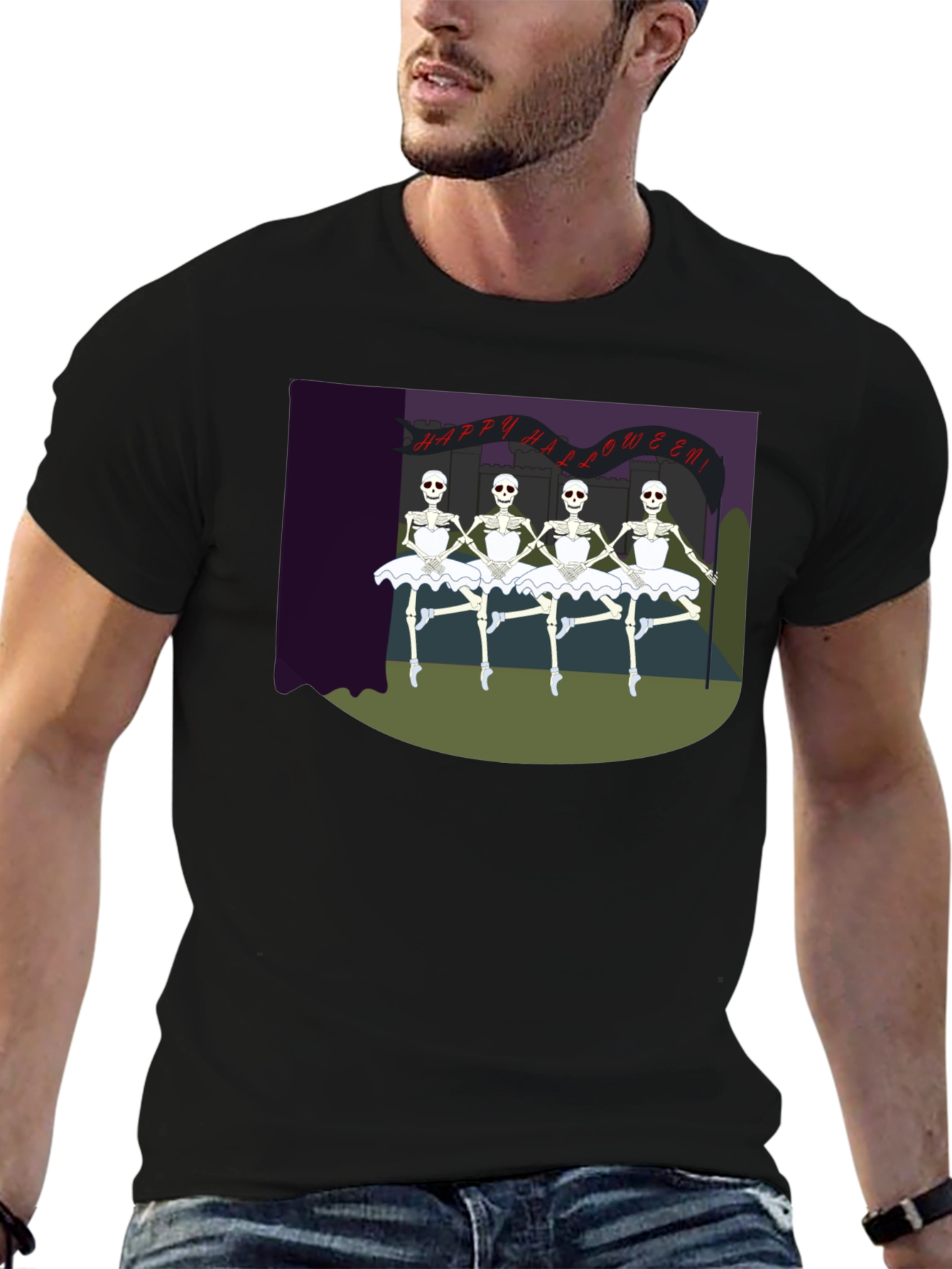Skeleton Ballerina Halloween T-Shirt