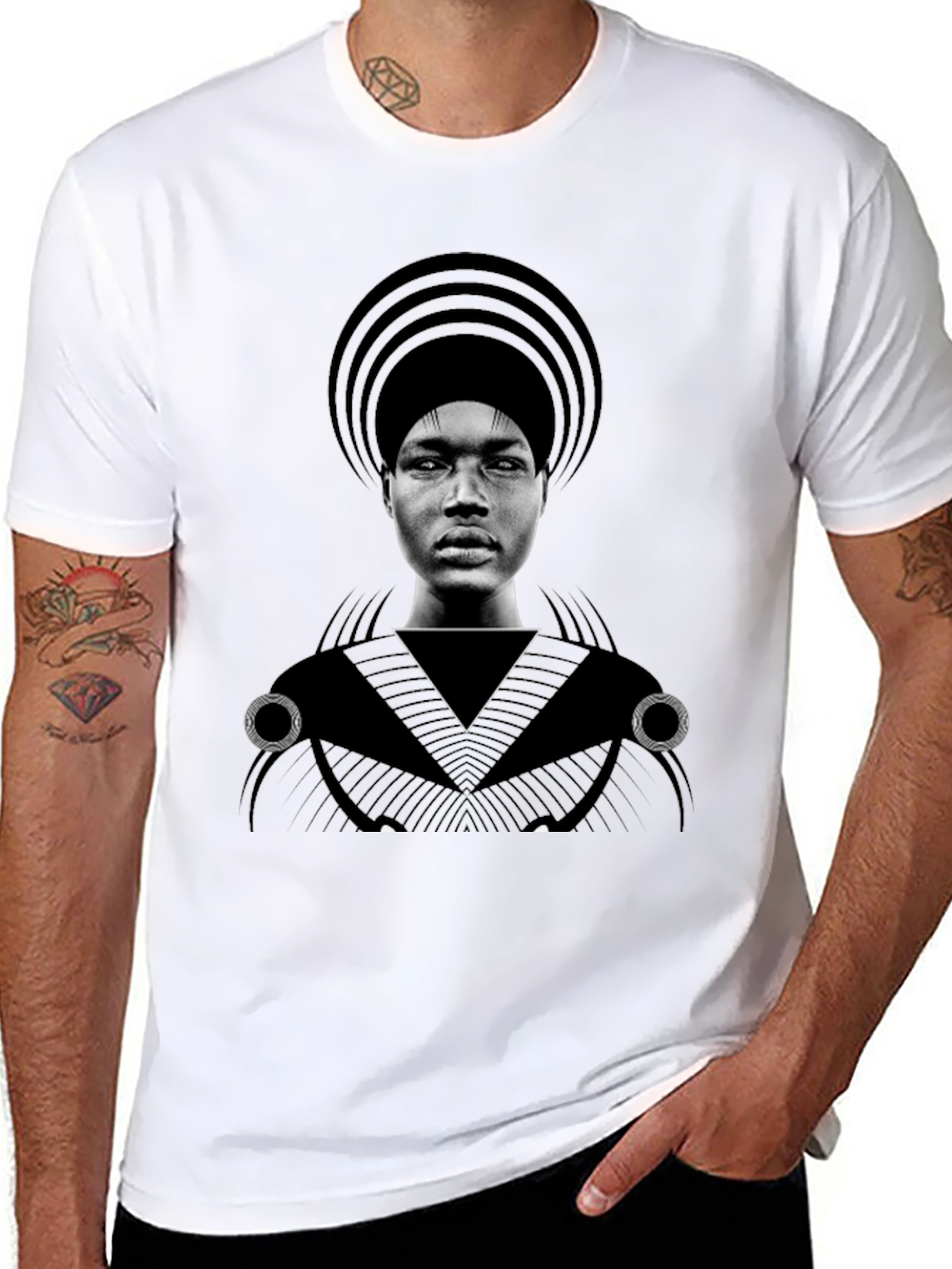 Graphic T-Shirt - Man with Headdress Design