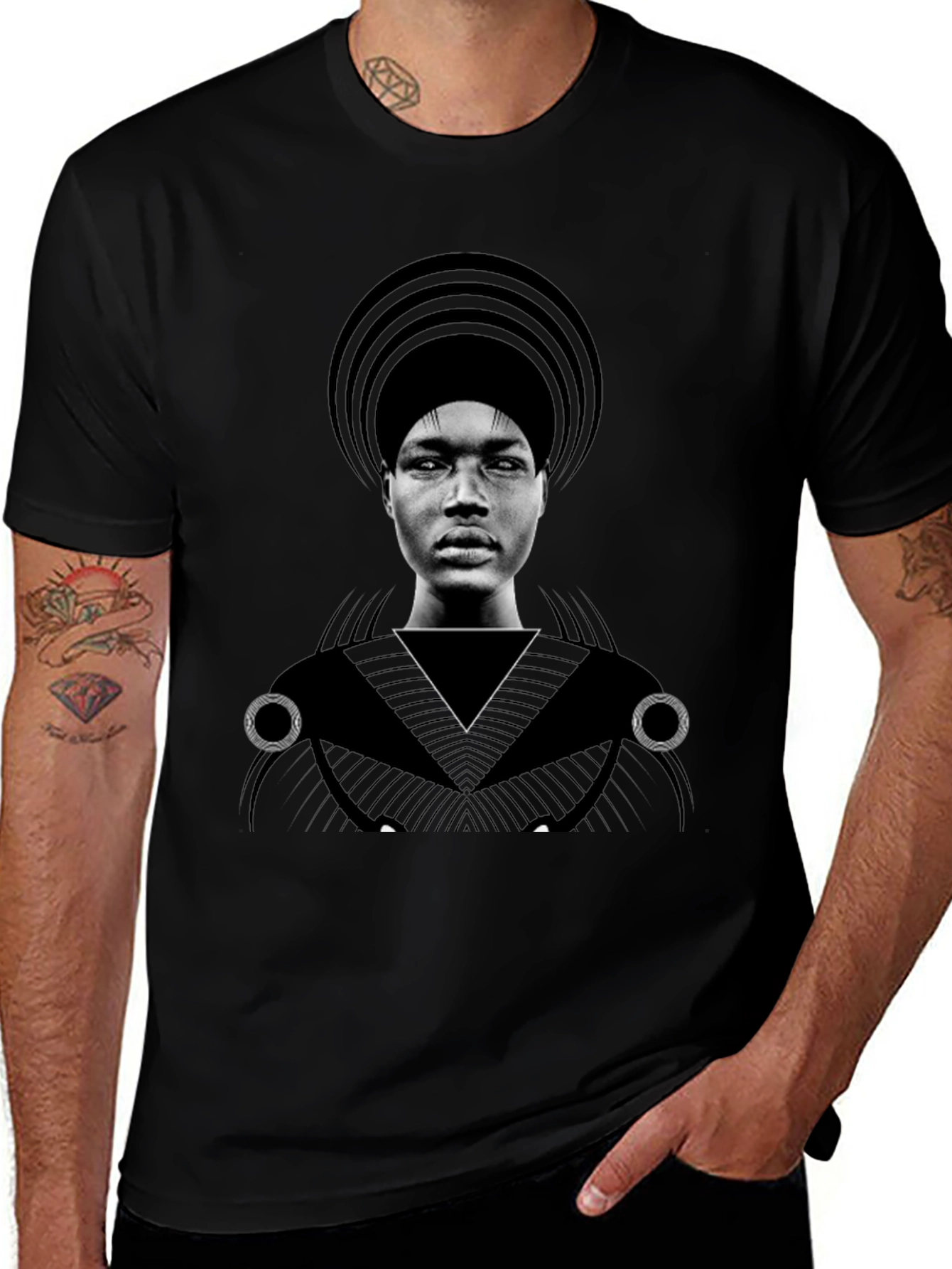Graphic T-Shirt - Man with Headdress Design