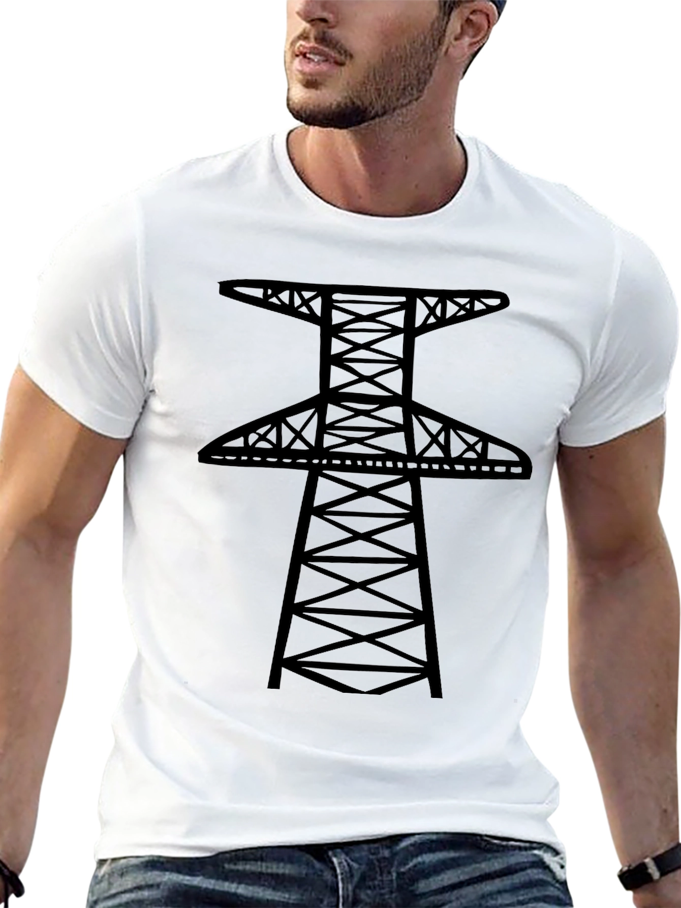 Power Line Tower Graphic T-Shirt