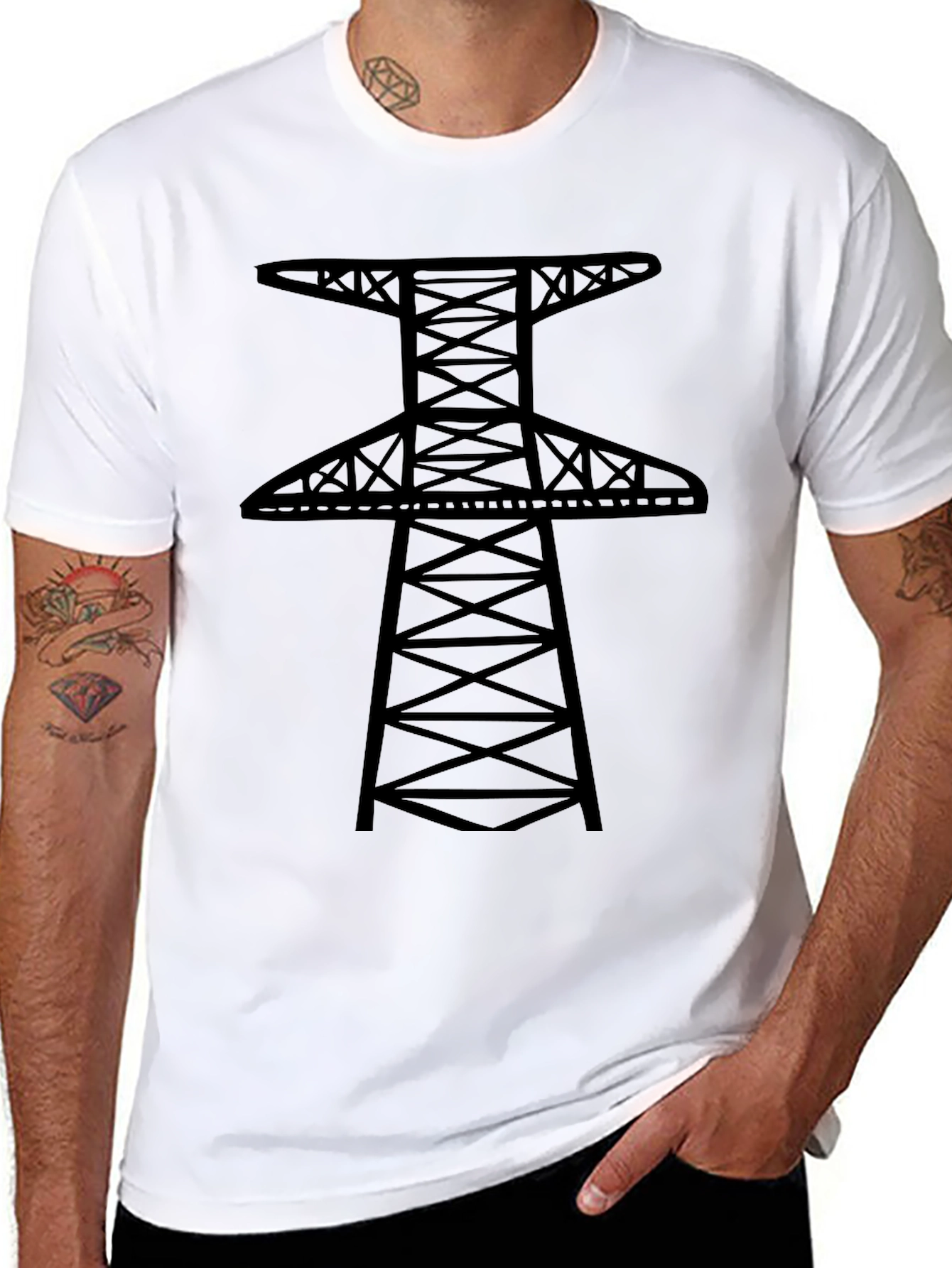 Power Line Tower Graphic T-Shirt