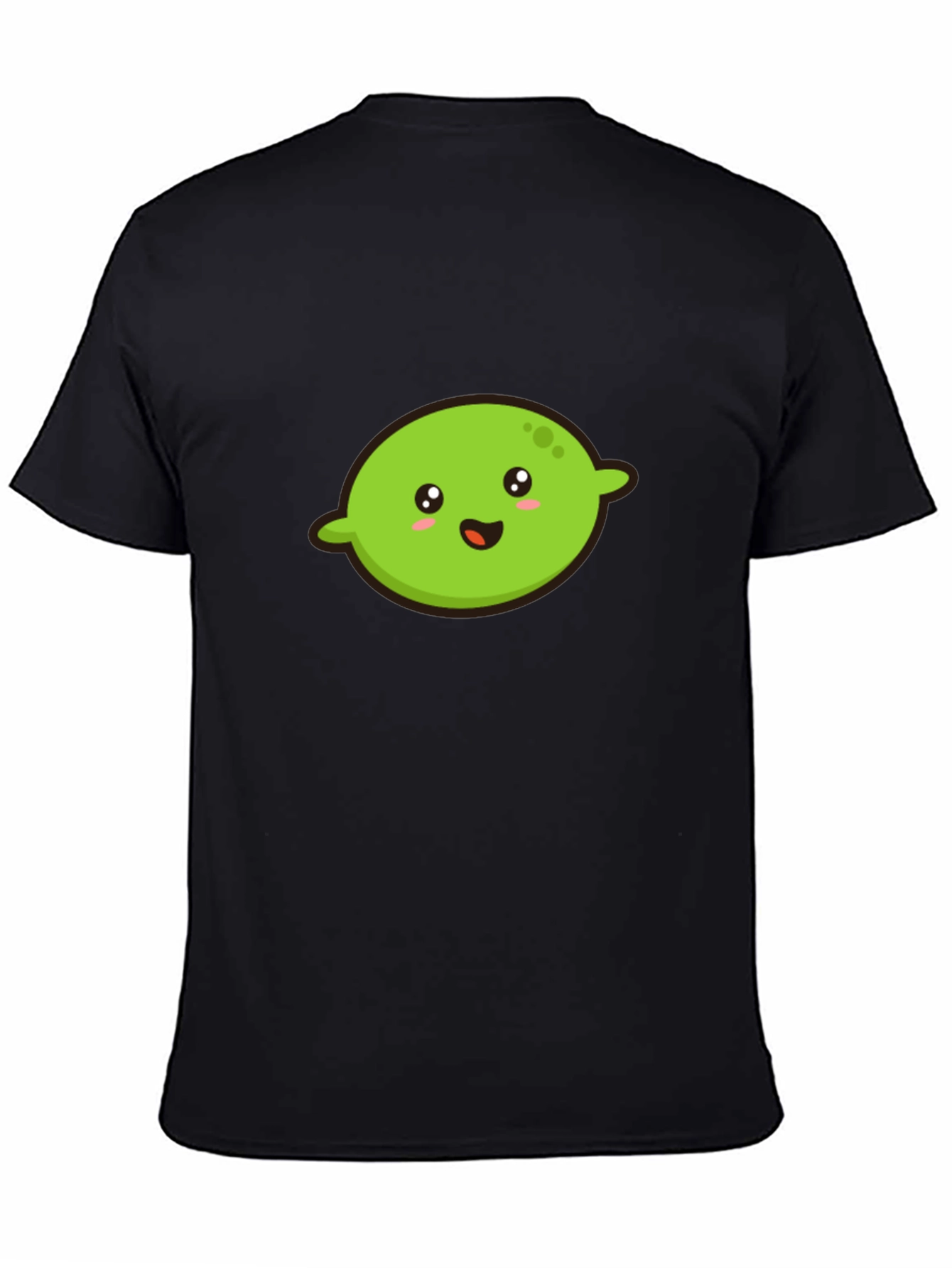 Kawaii Lime Graphic Tee - Black Cotton T-Shirt