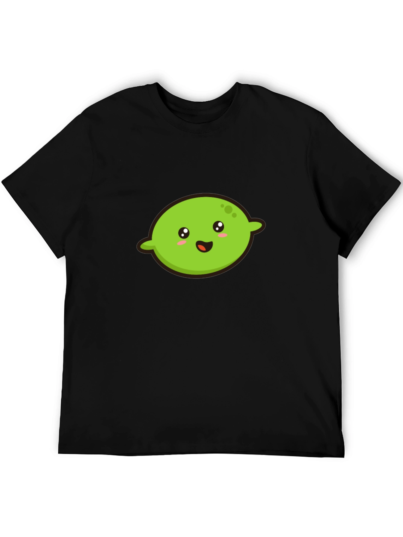 Kawaii Lime Graphic Tee - Black Cotton T-Shirt