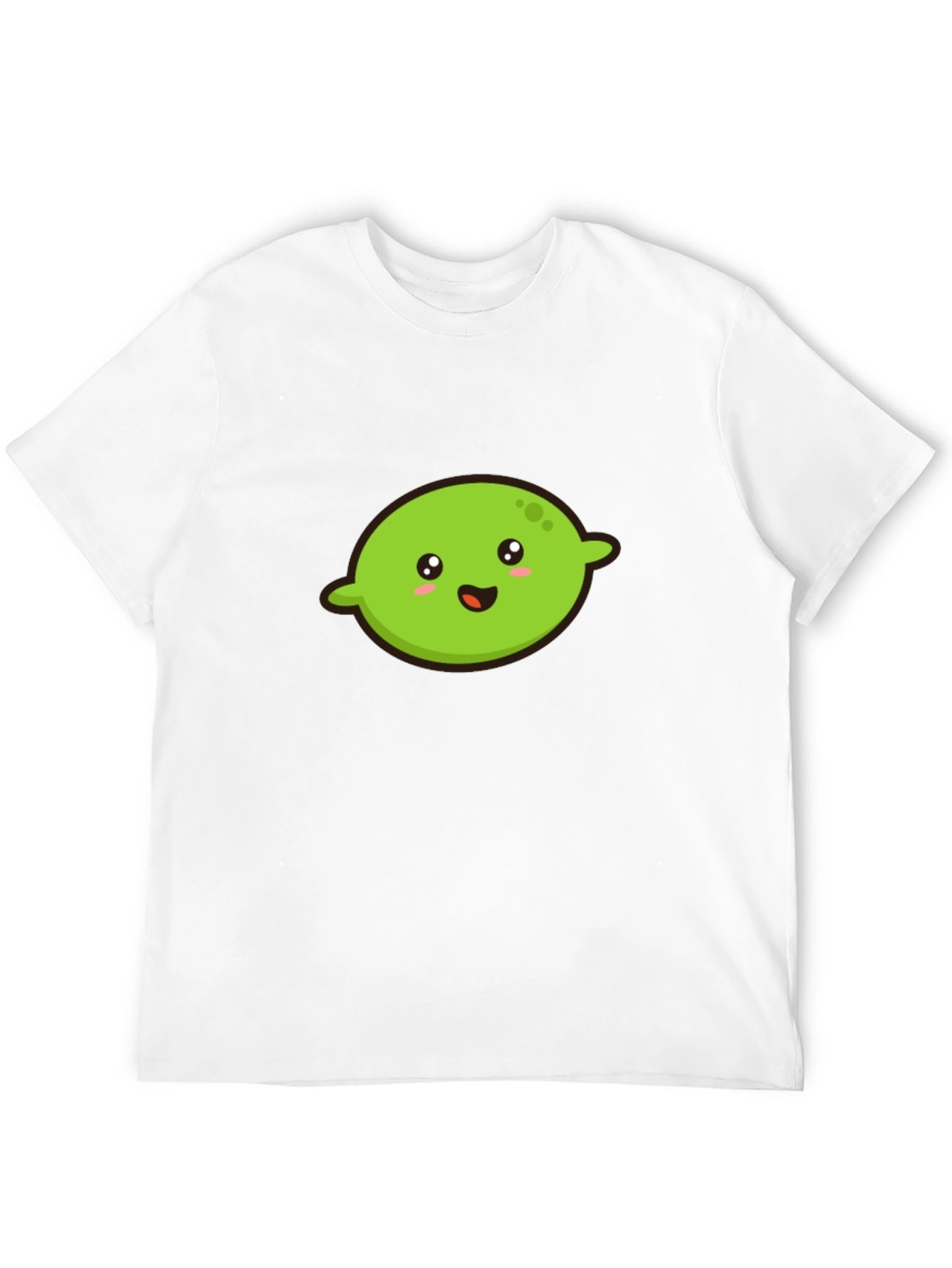 Kawaii Lime Graphic Tee - Black Cotton T-Shirt