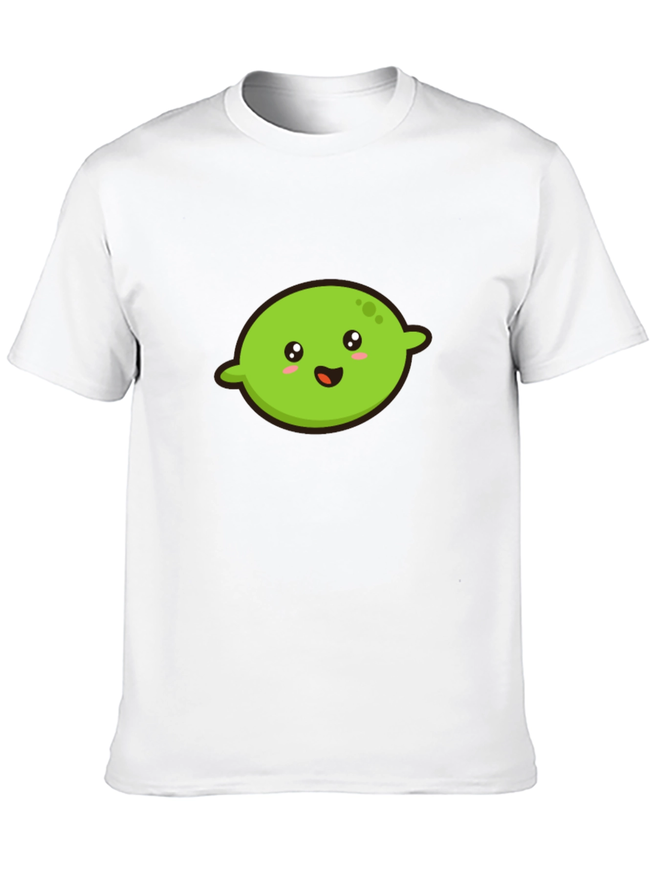 Kawaii Lime Graphic Tee - Black Cotton T-Shirt