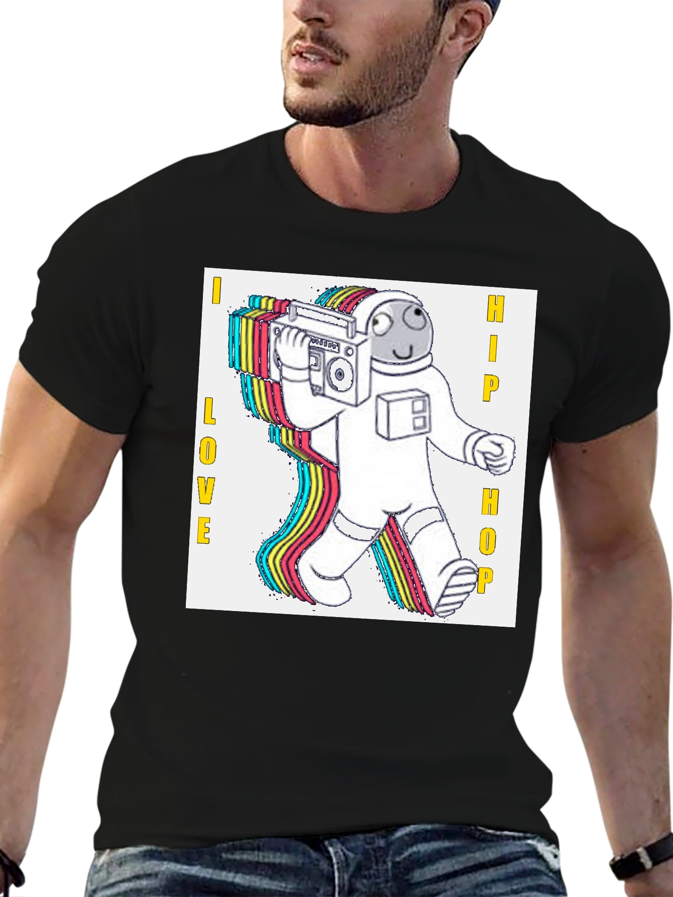 I Love Hip Hop Astronaut Graphic T-Shirt