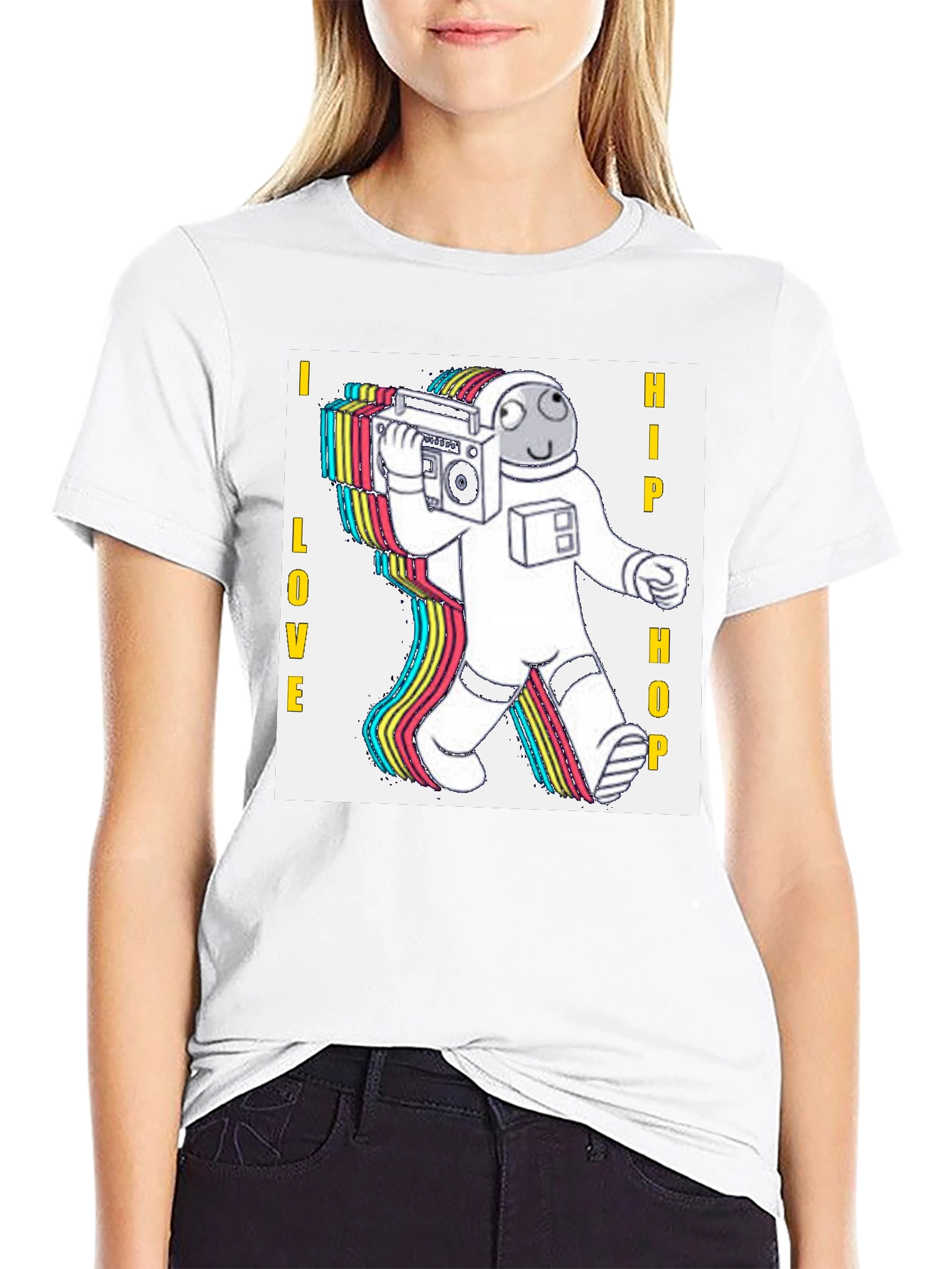 I Love Hip Hop Astronaut Graphic T-Shirt