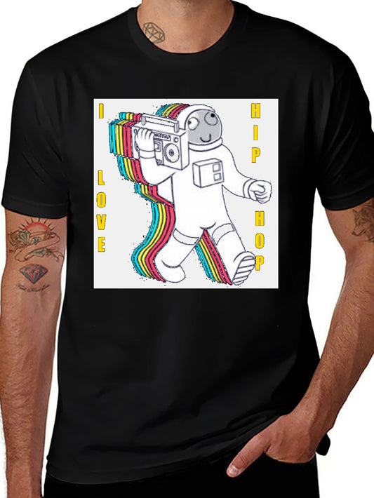 I Love Hip Hop Astronaut Graphic T-Shirt