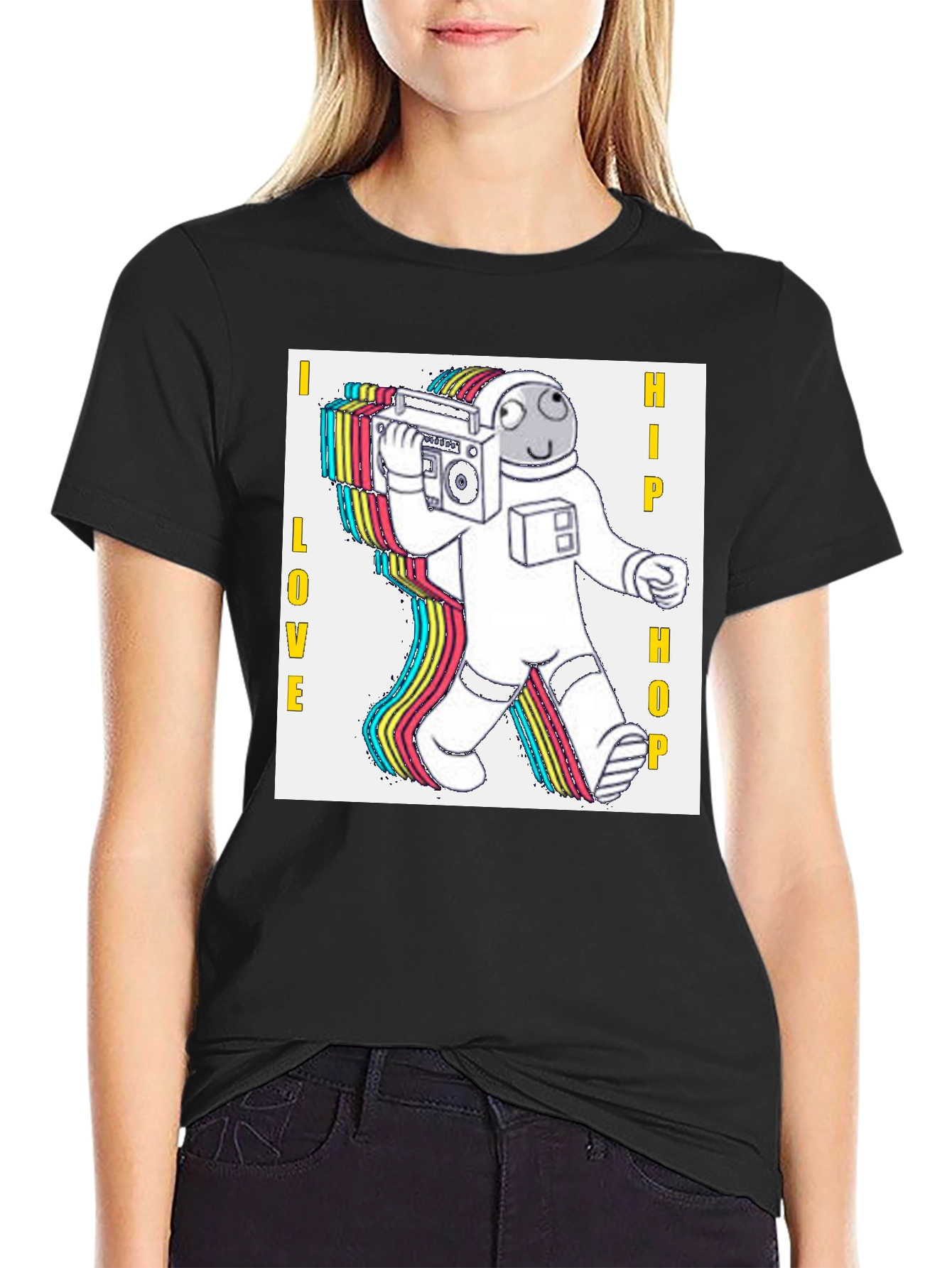 I Love Hip Hop Astronaut Graphic T-Shirt