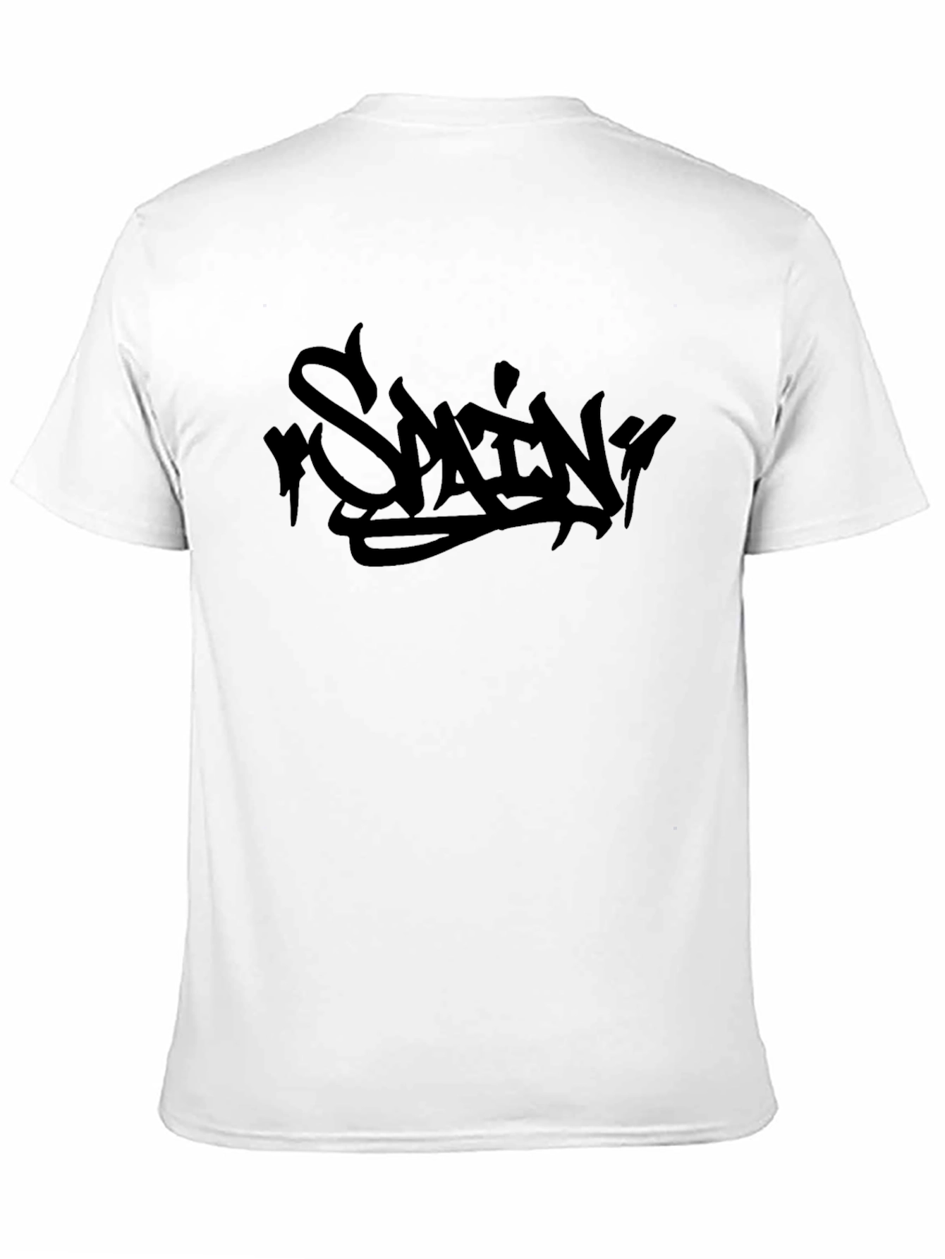 Spain Graffiti Graphic Black T-Shirt
