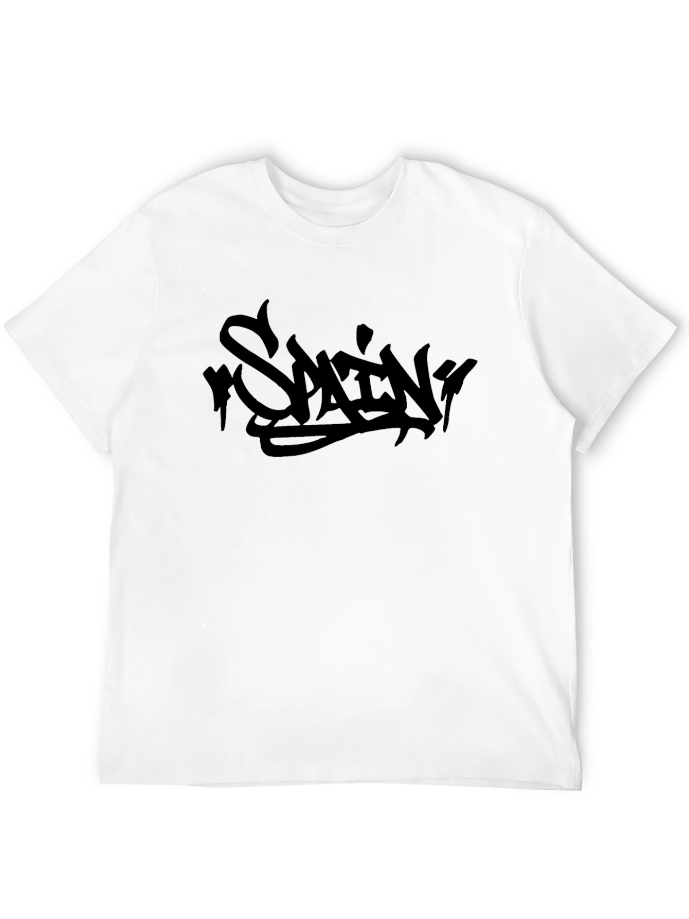Spain Graffiti Graphic Black T-Shirt
