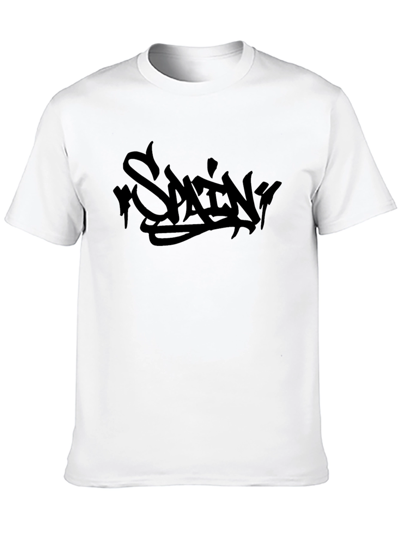 Spain Graffiti Graphic Black T-Shirt