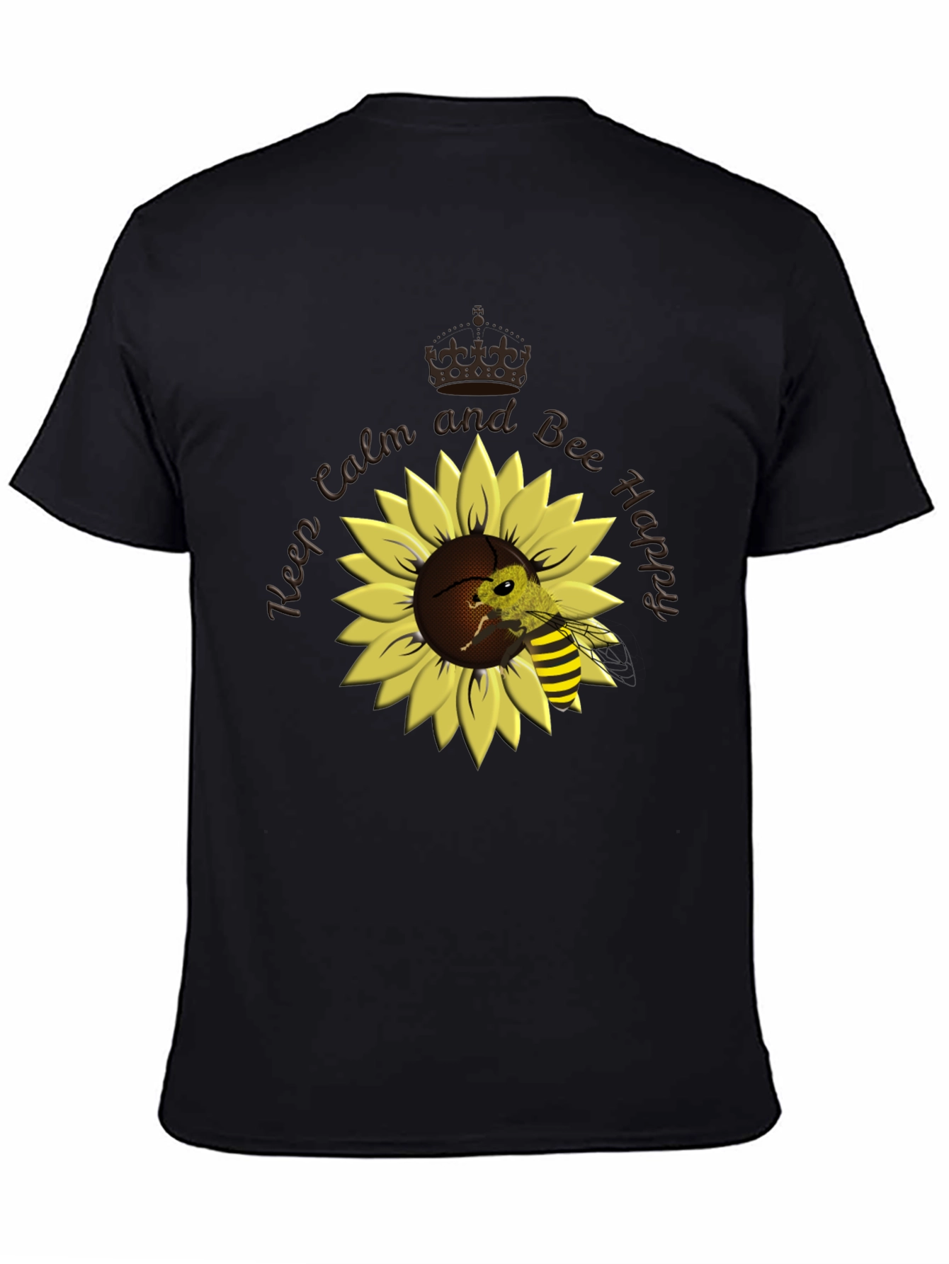 Keep Calm and Bee Happy Sunflower T-Shirt