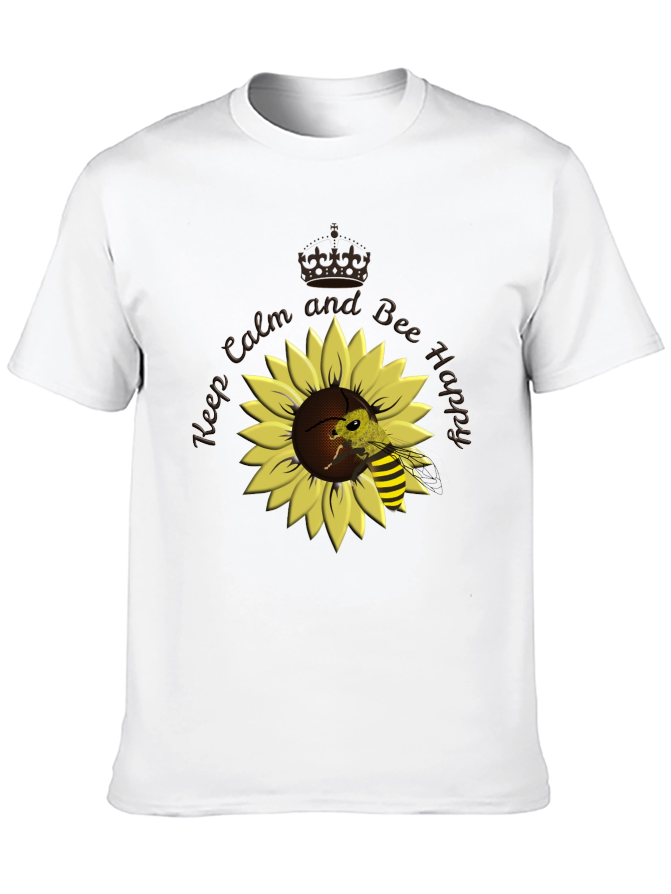 Keep Calm and Bee Happy Sunflower T-Shirt