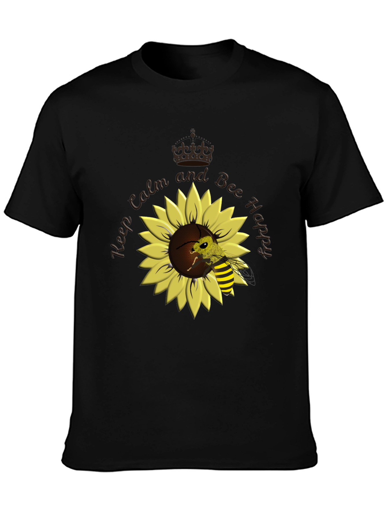 Keep Calm and Bee Happy Sunflower T-Shirt