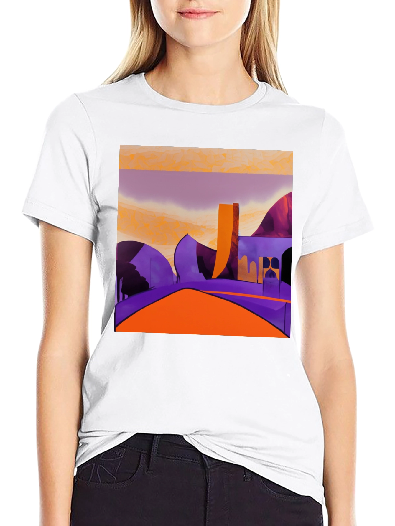 Abstract Landscape Graphic Tee - Modern Art Shirt