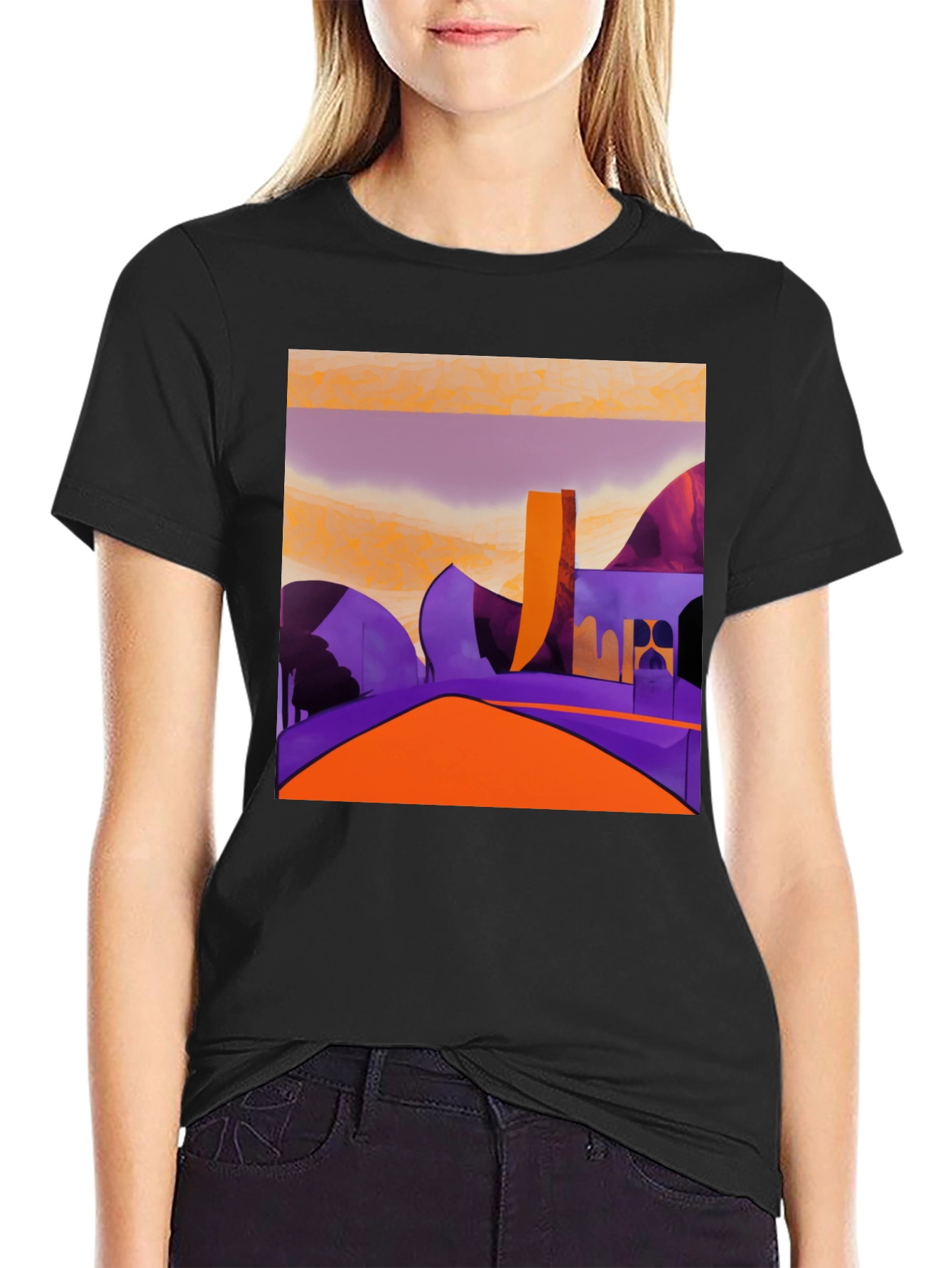 Abstract Landscape Graphic Tee - Modern Art Shirt