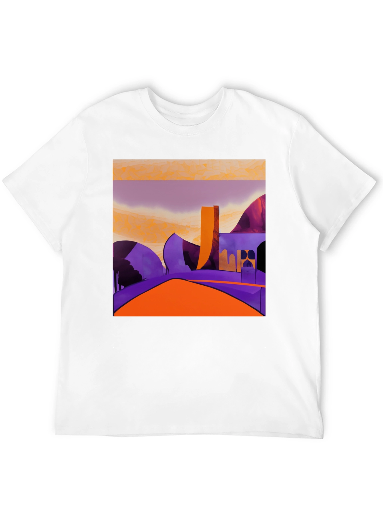 Abstract Landscape Graphic Tee - Modern Art Shirt