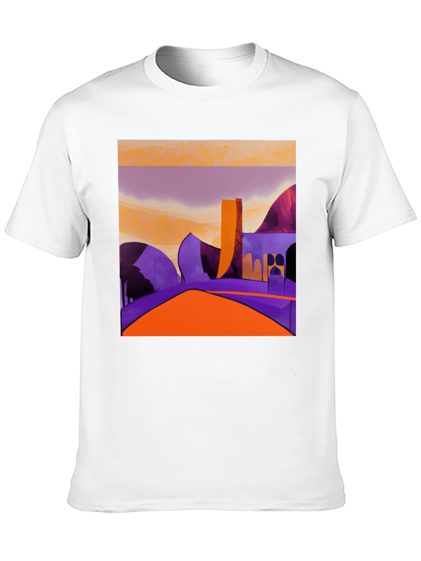 Abstract Landscape Graphic Tee - Modern Art Shirt