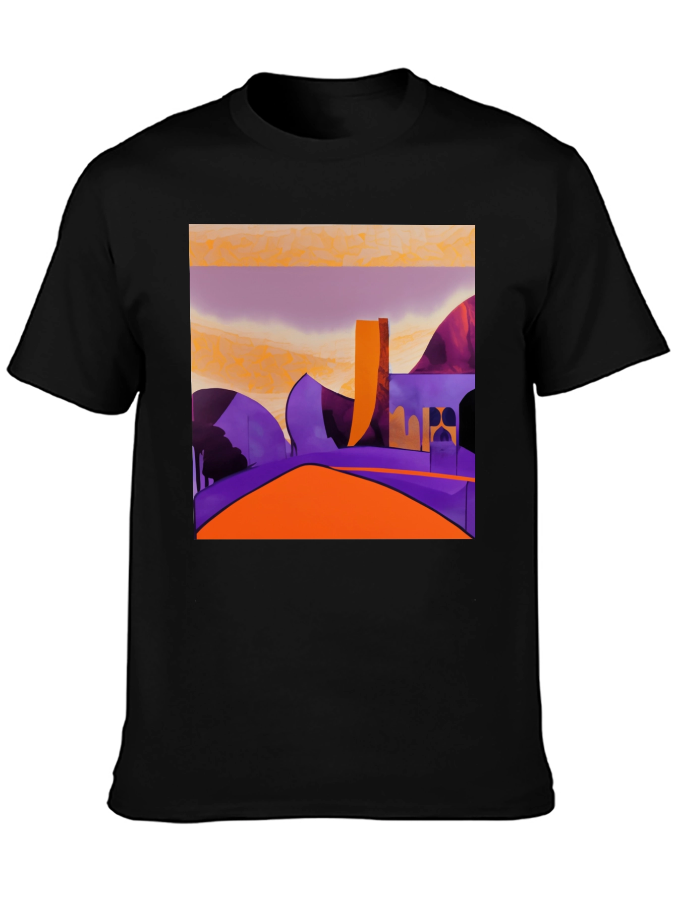 Abstract Landscape Graphic Tee - Modern Art Shirt