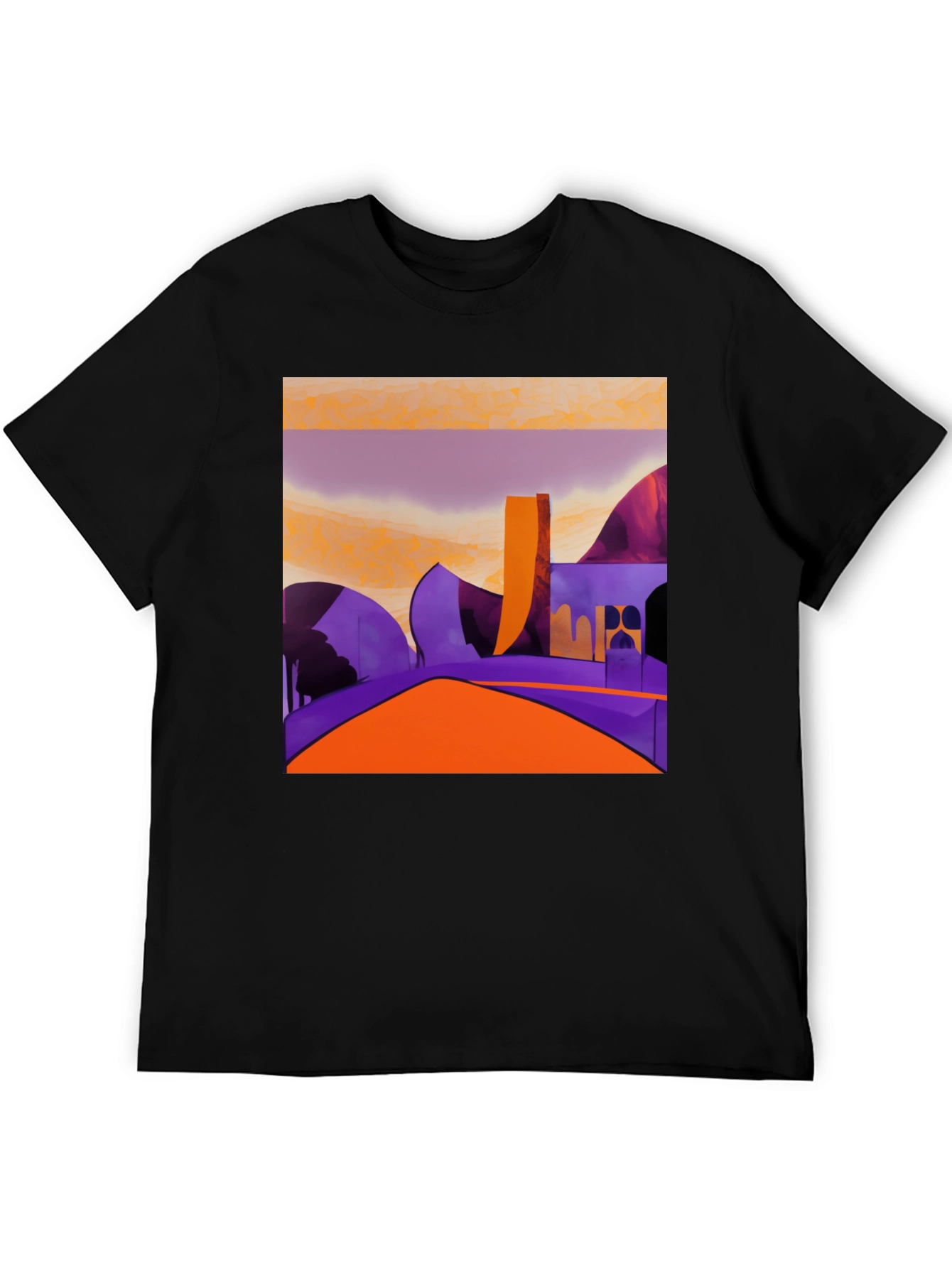 Abstract Landscape Graphic Tee - Modern Art Shirt