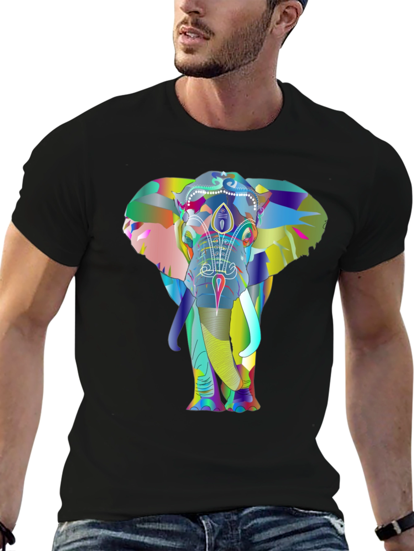 Elephant Graphic Print Tee - Unique Design
