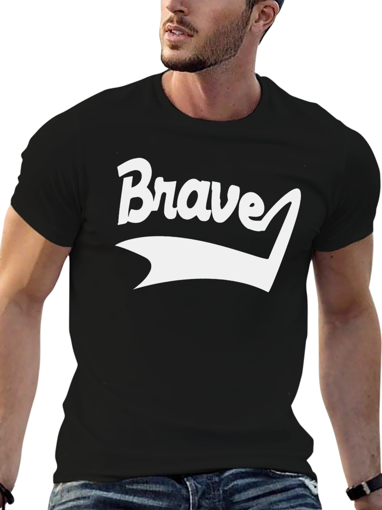 Brave Graphic Tee - Black Short Sleeve T-Shirt