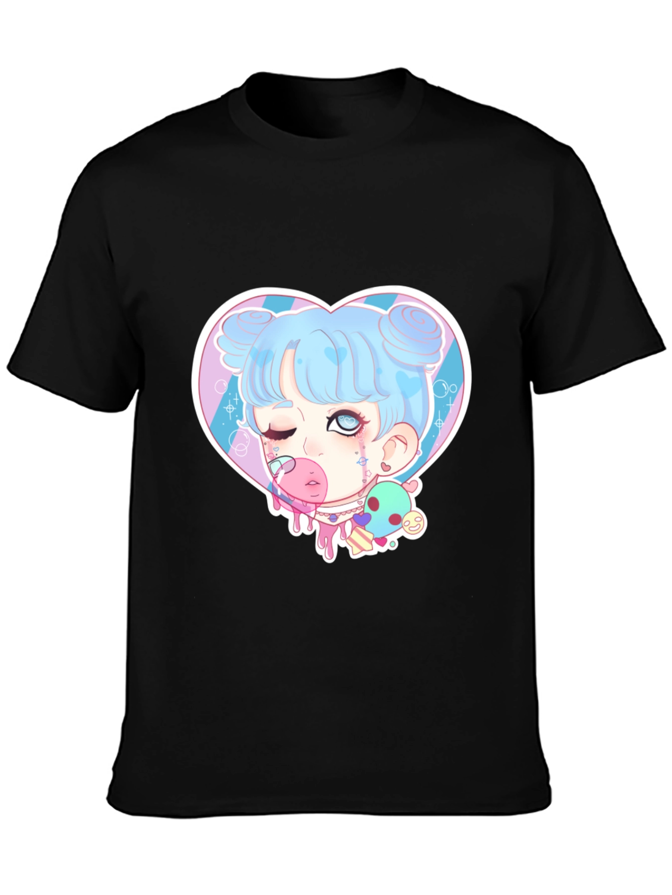 Goth Kawaii Girl Heart Graphic Tee