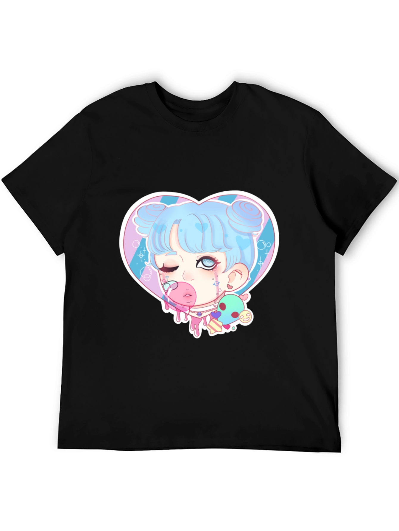Goth Kawaii Girl Heart Graphic Tee