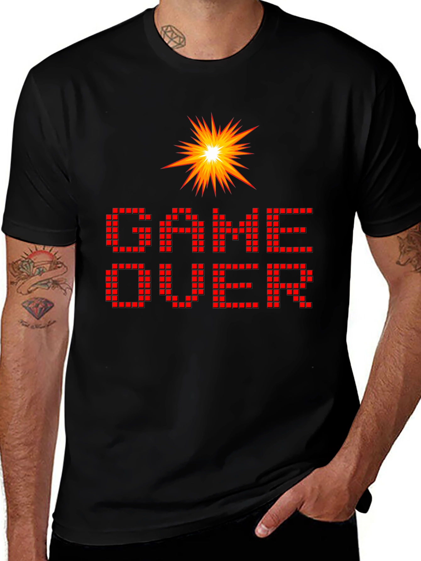 Game Over Black Graphic T-Shirt
