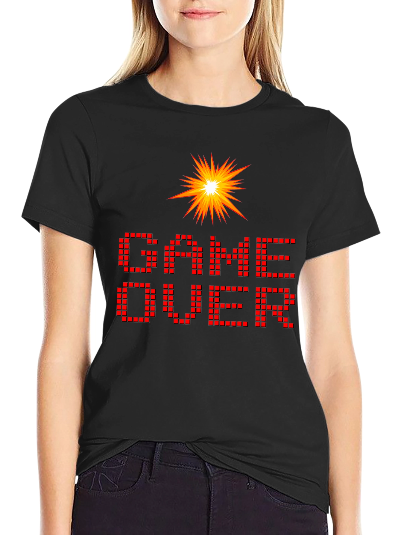 Game Over Black Graphic T-Shirt