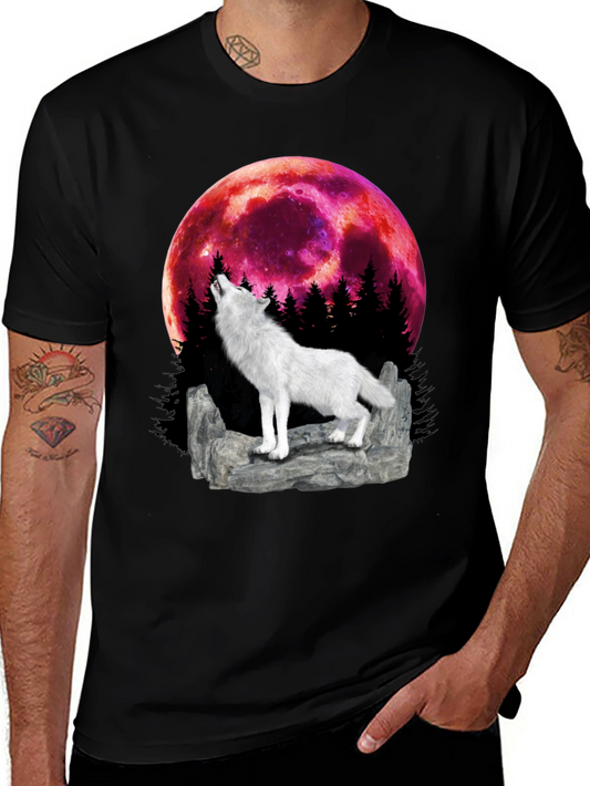 Wolf Howling at the Moon Graphic Tee