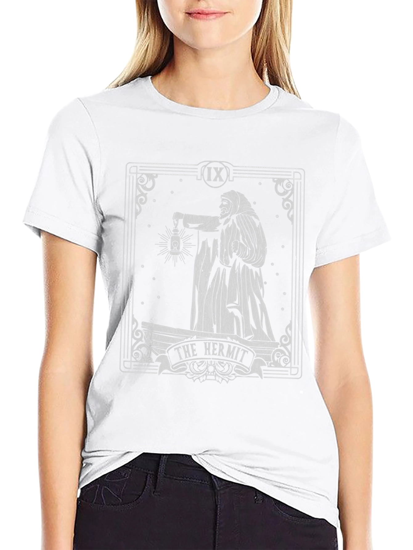 The Hermit Tarot Card T-Shirt - Gothic Style