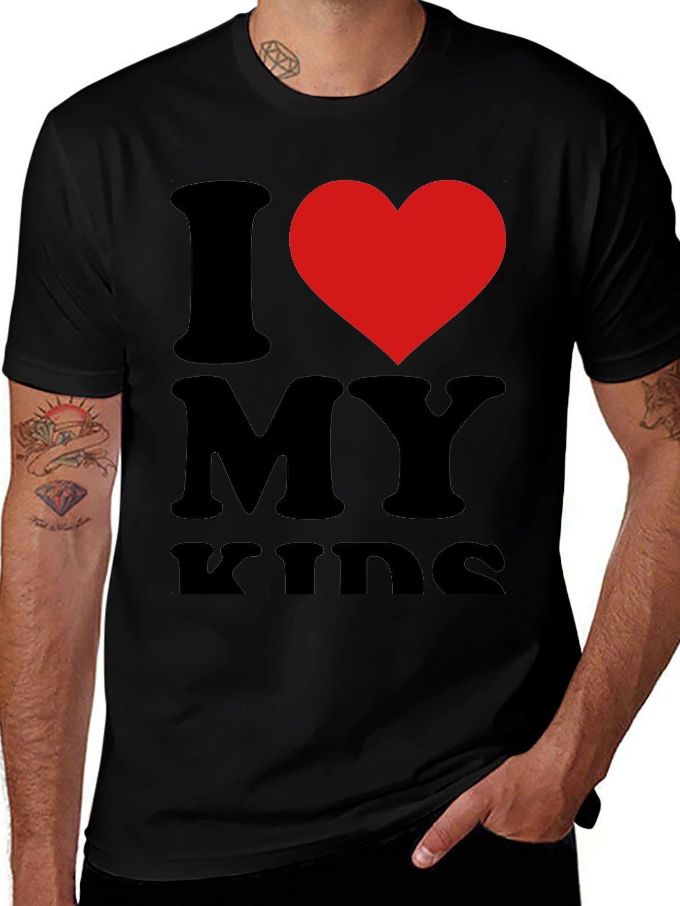 I Love My Kids T-Shirt - Black Casual Tee
