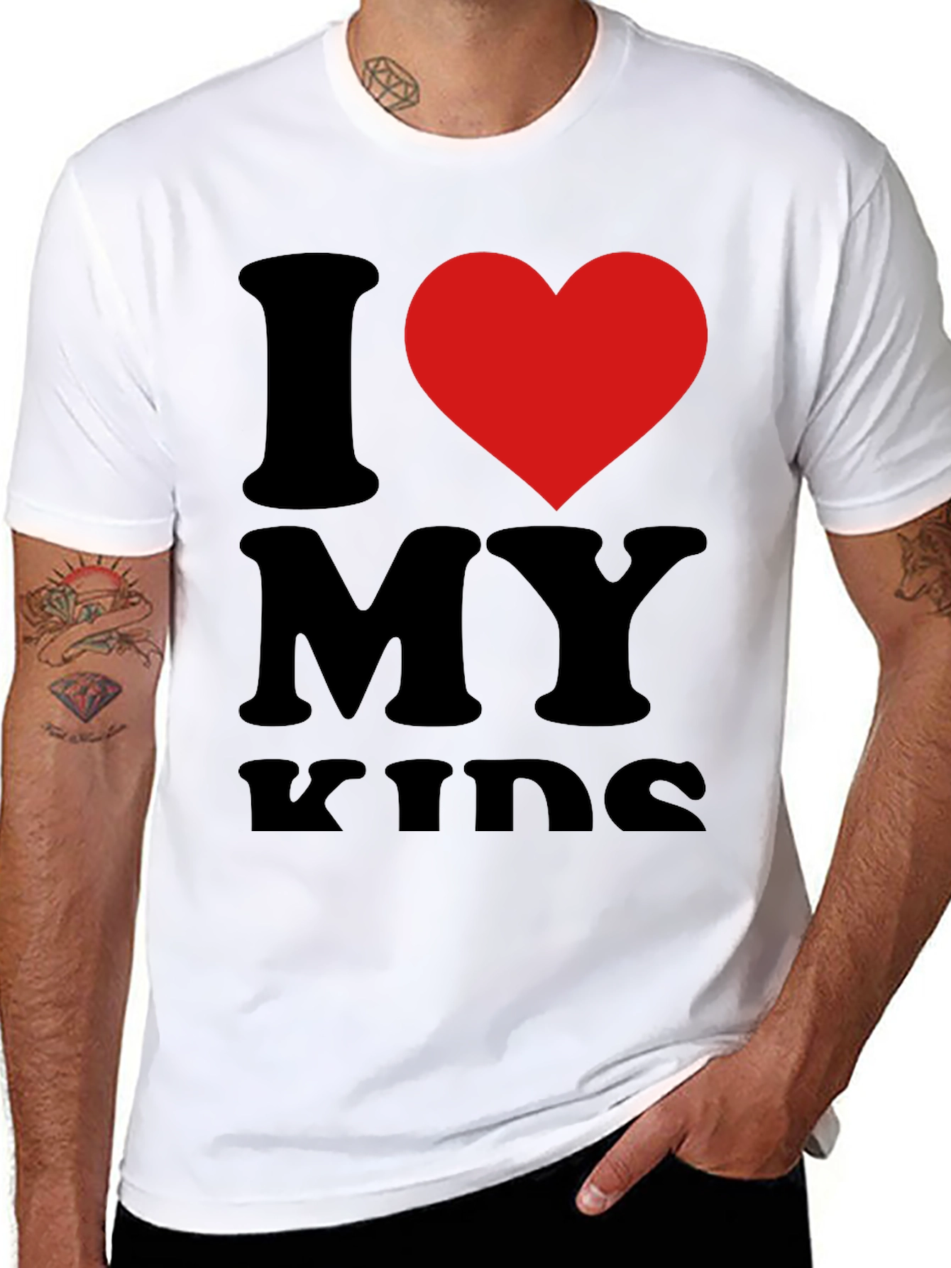 I Love My Kids T-Shirt - Black Casual Tee