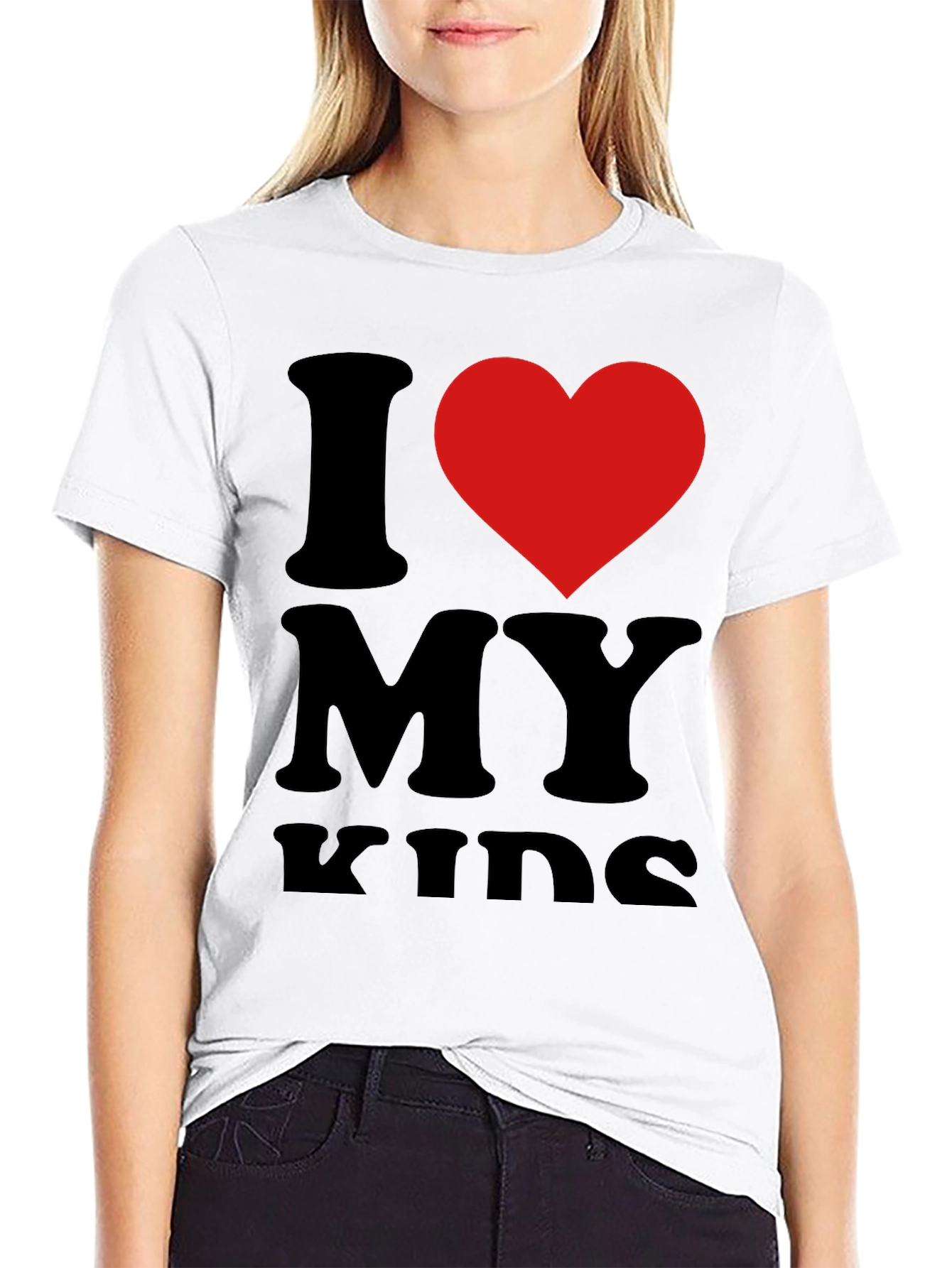 I Love My Kids T-Shirt - Black Casual Tee