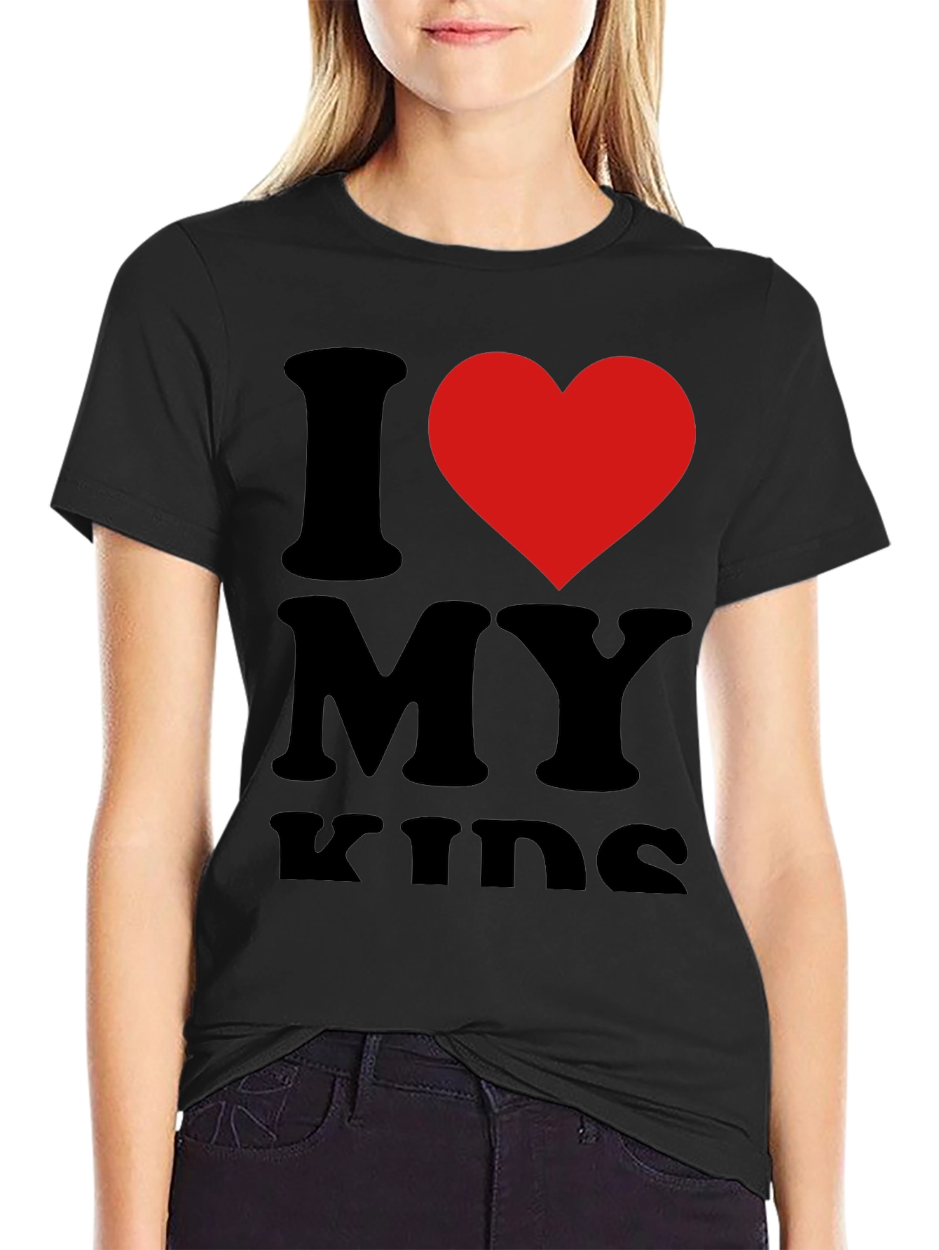 I Love My Kids T-Shirt - Black Casual Tee