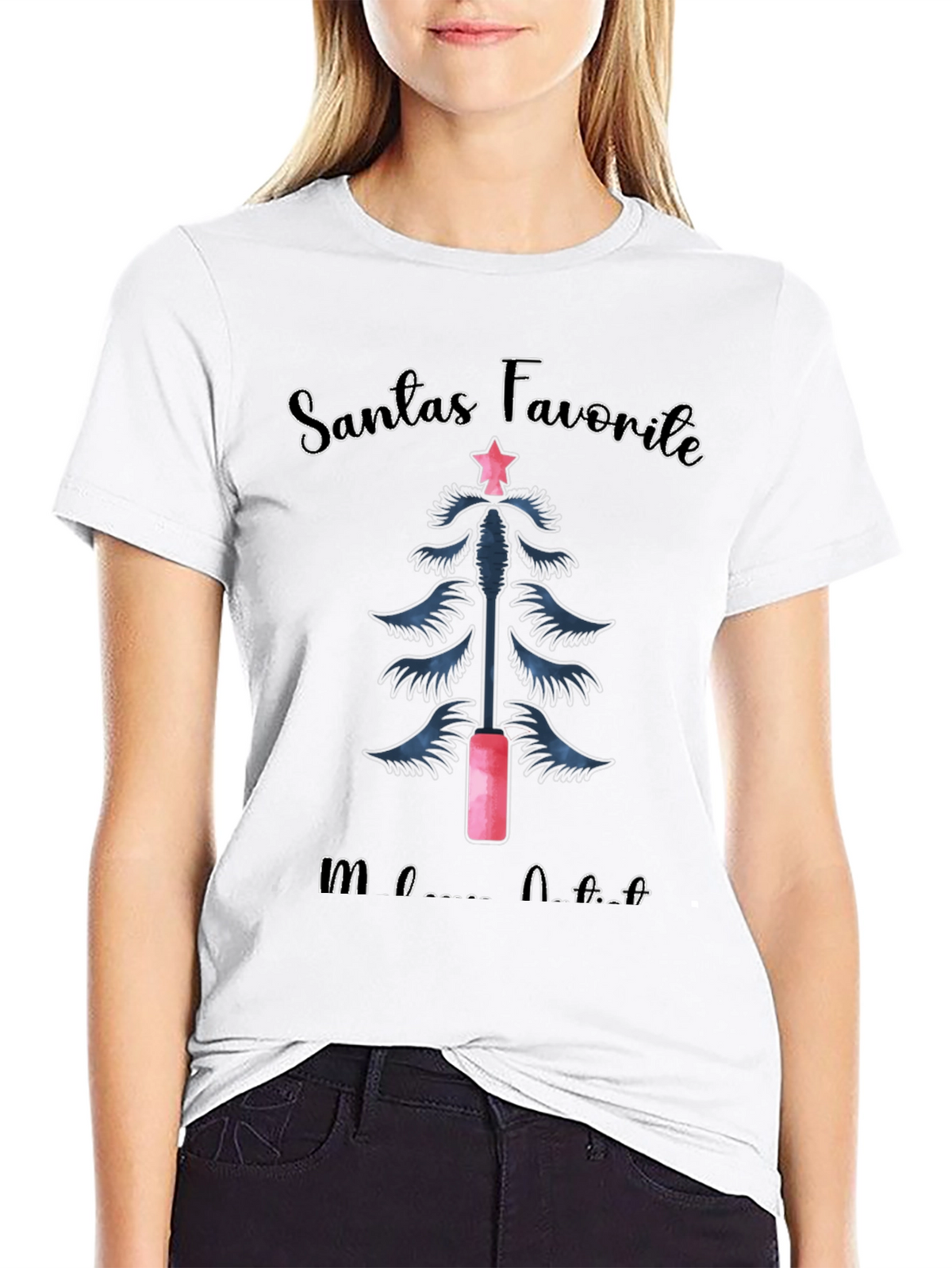 Santas Favorite Mascara Artist Christmas T-Shirt
