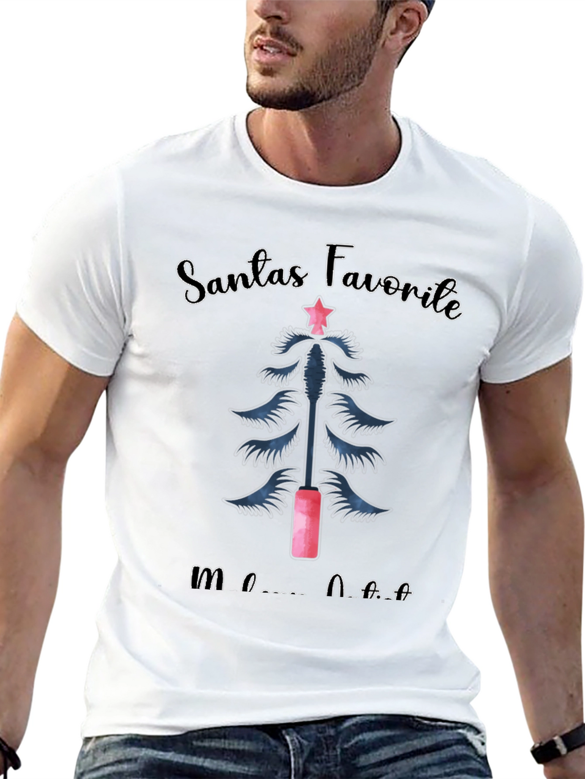 Santas Favorite Mascara Artist Christmas T-Shirt