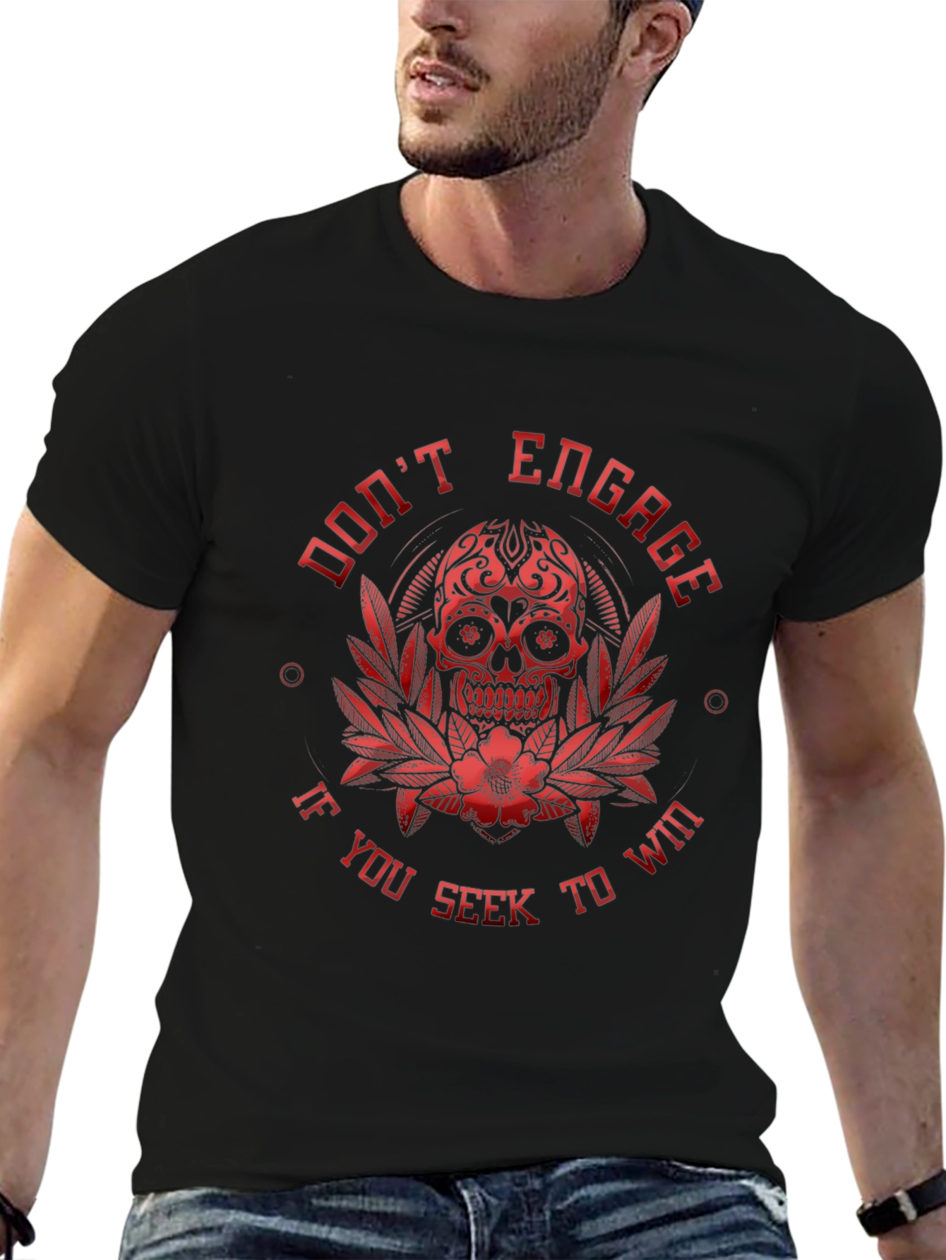 Dont Engage Skull Graphic T-Shirt