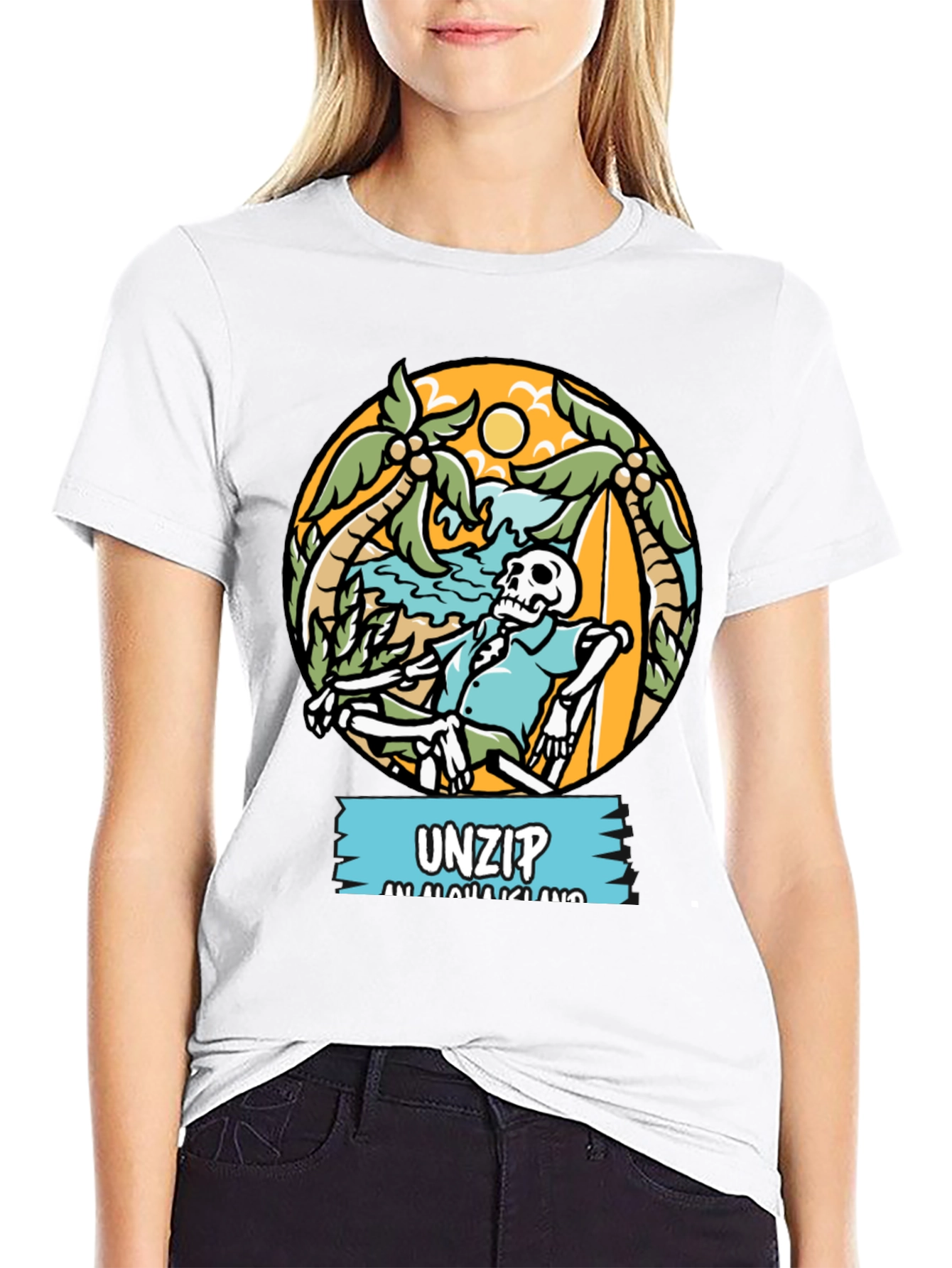 Unzip Aloha Island Graphic T-Shirt