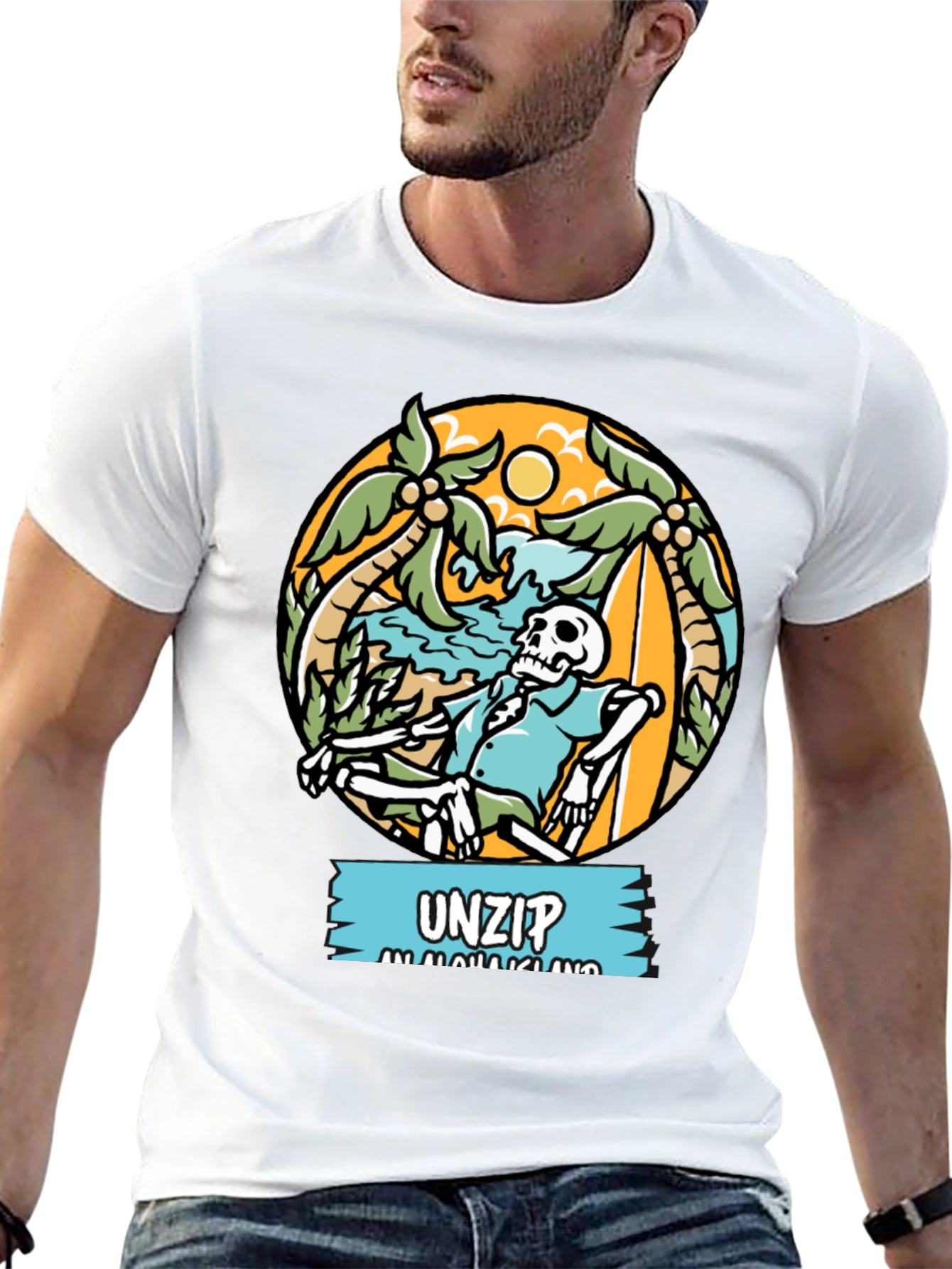 Unzip Aloha Island Graphic T-Shirt