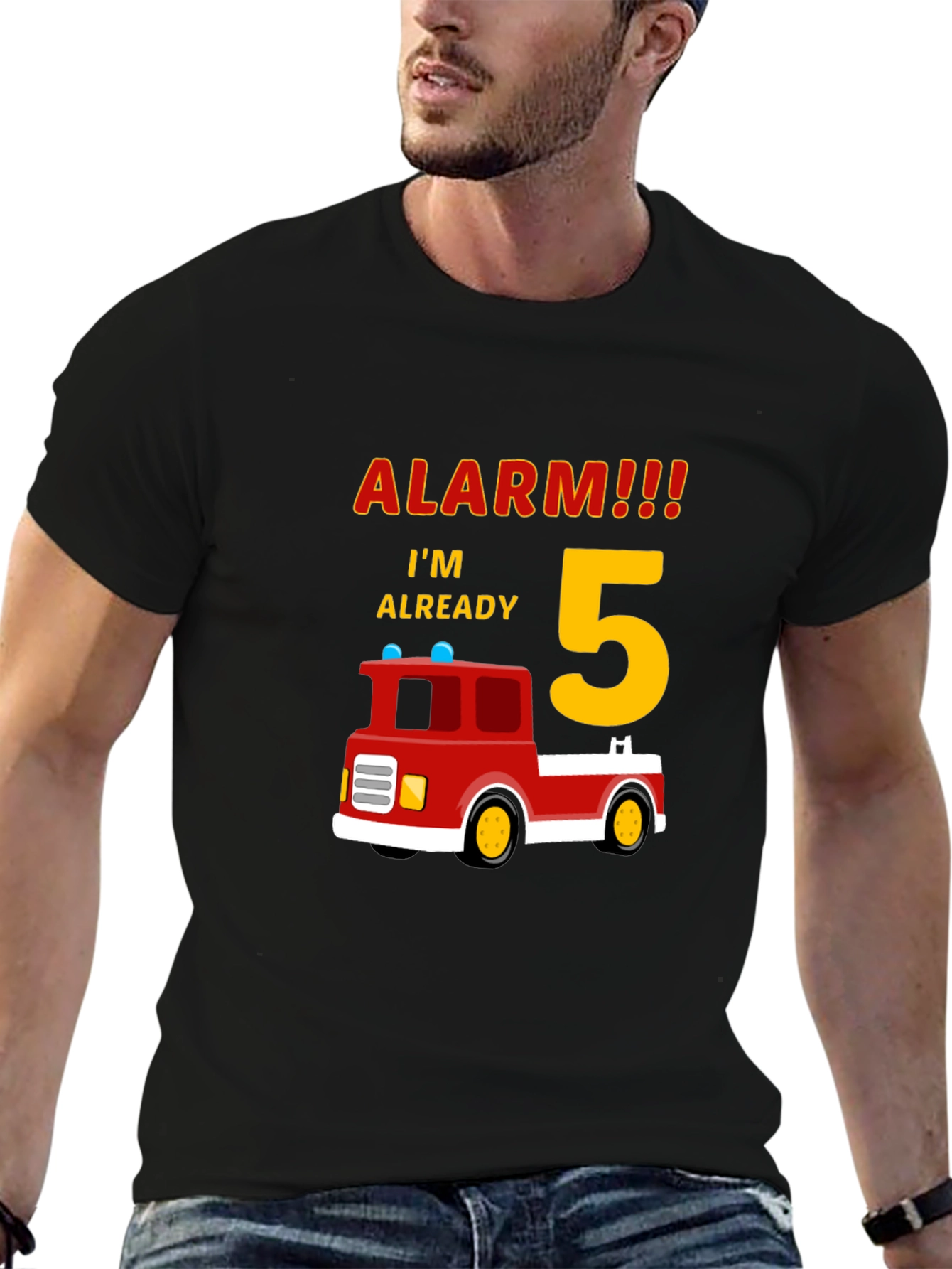 Alarm Im Already 5 Firetruck Birthday T-Shirt