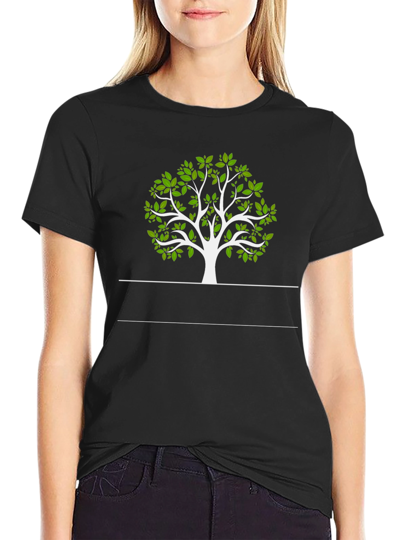 Nature Tree Graphic Black T-Shirt