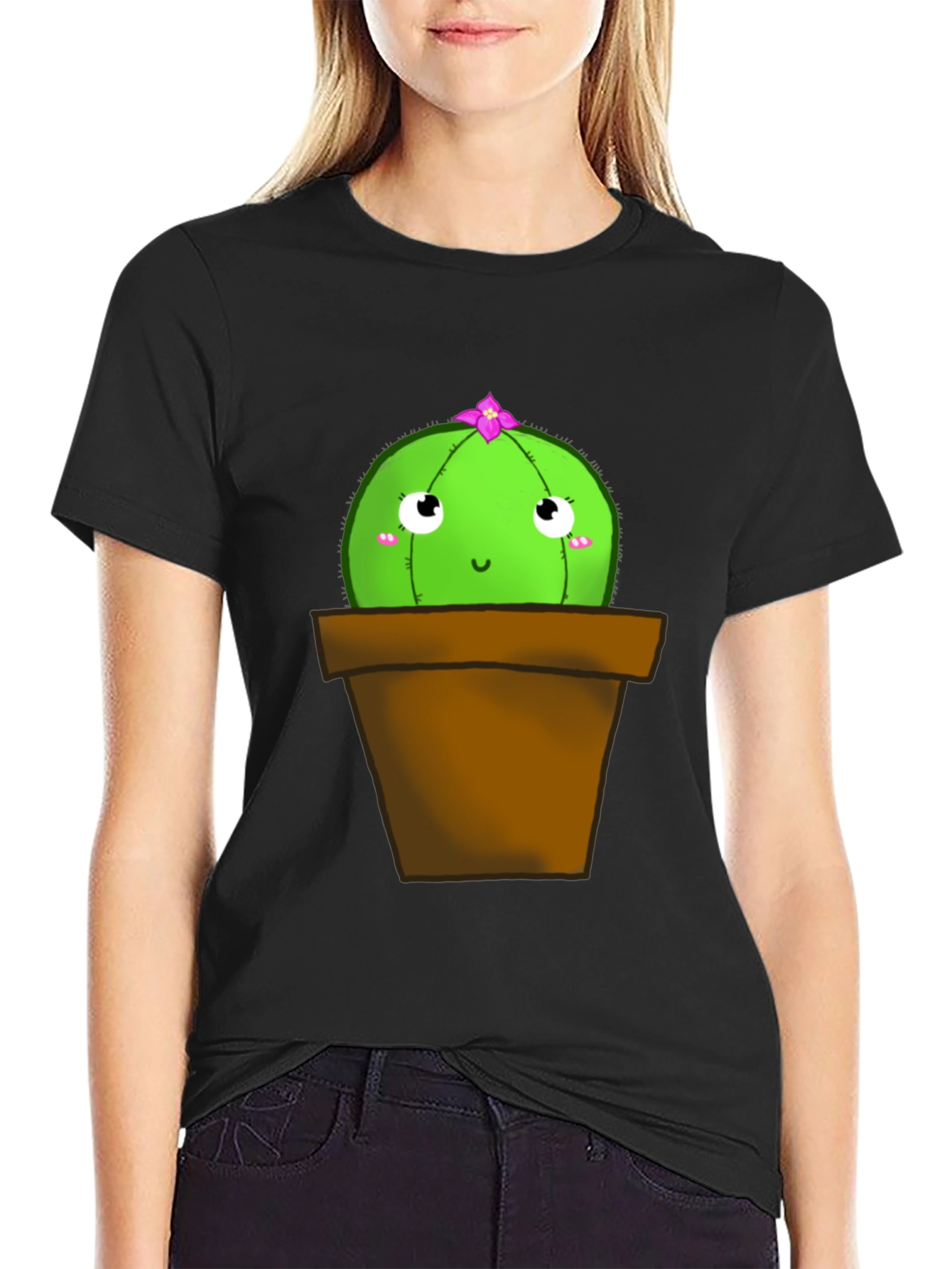 Cute Cactus T-Shirt - Potted Plant Graphic Tee