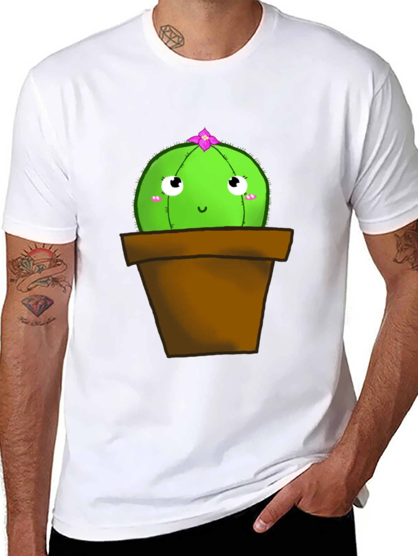 Cute Cactus T-Shirt - Potted Plant Graphic Tee