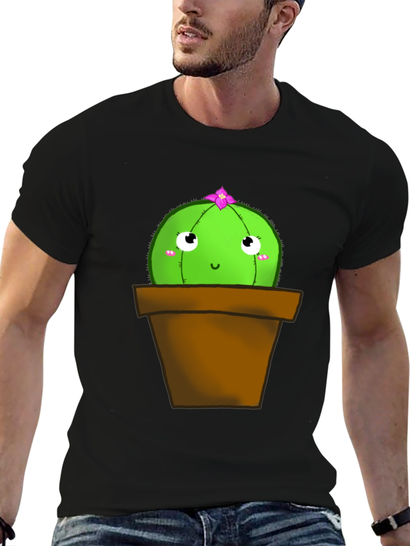 Cute Cactus T-Shirt - Potted Plant Graphic Tee