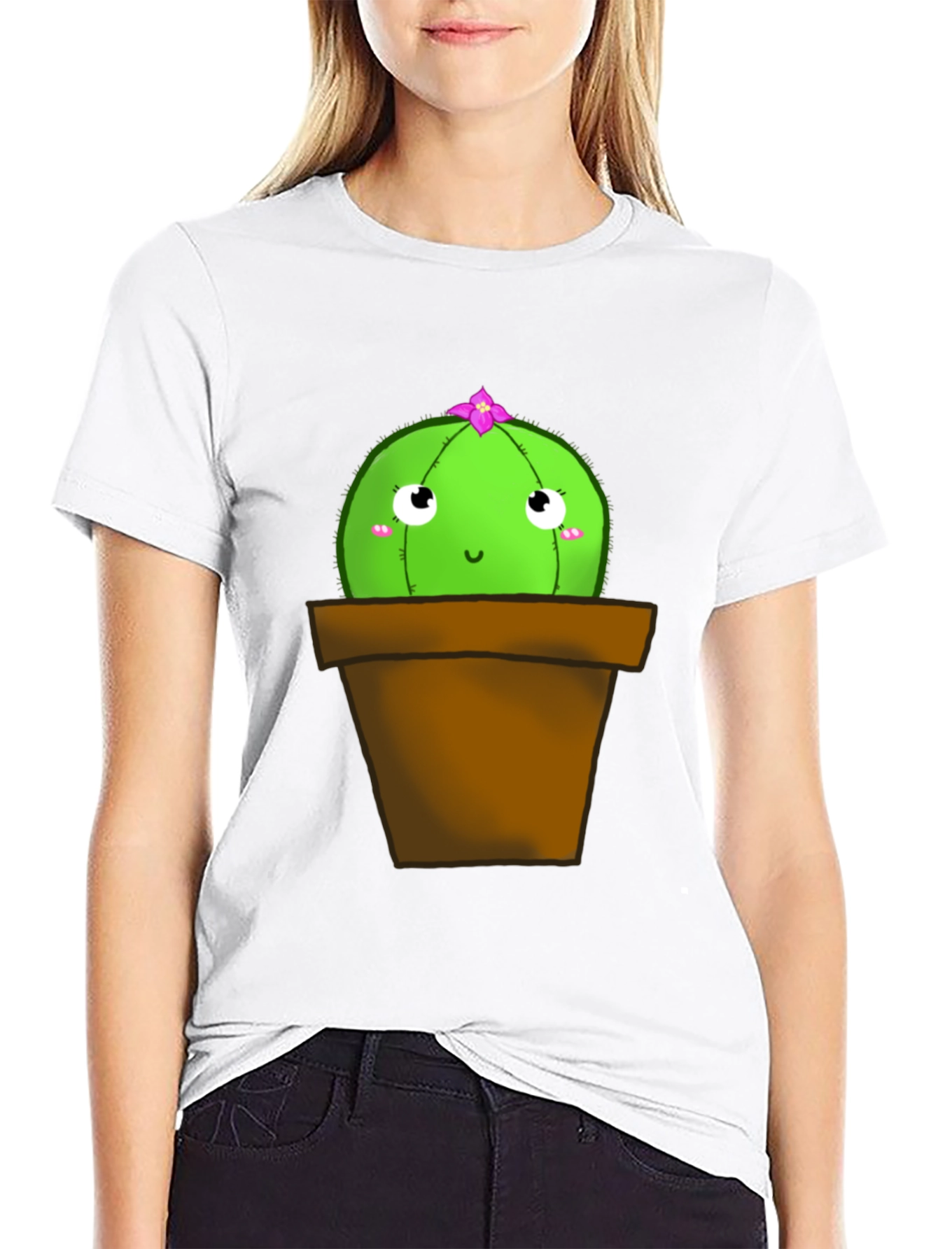 Cute Cactus T-Shirt - Potted Plant Graphic Tee