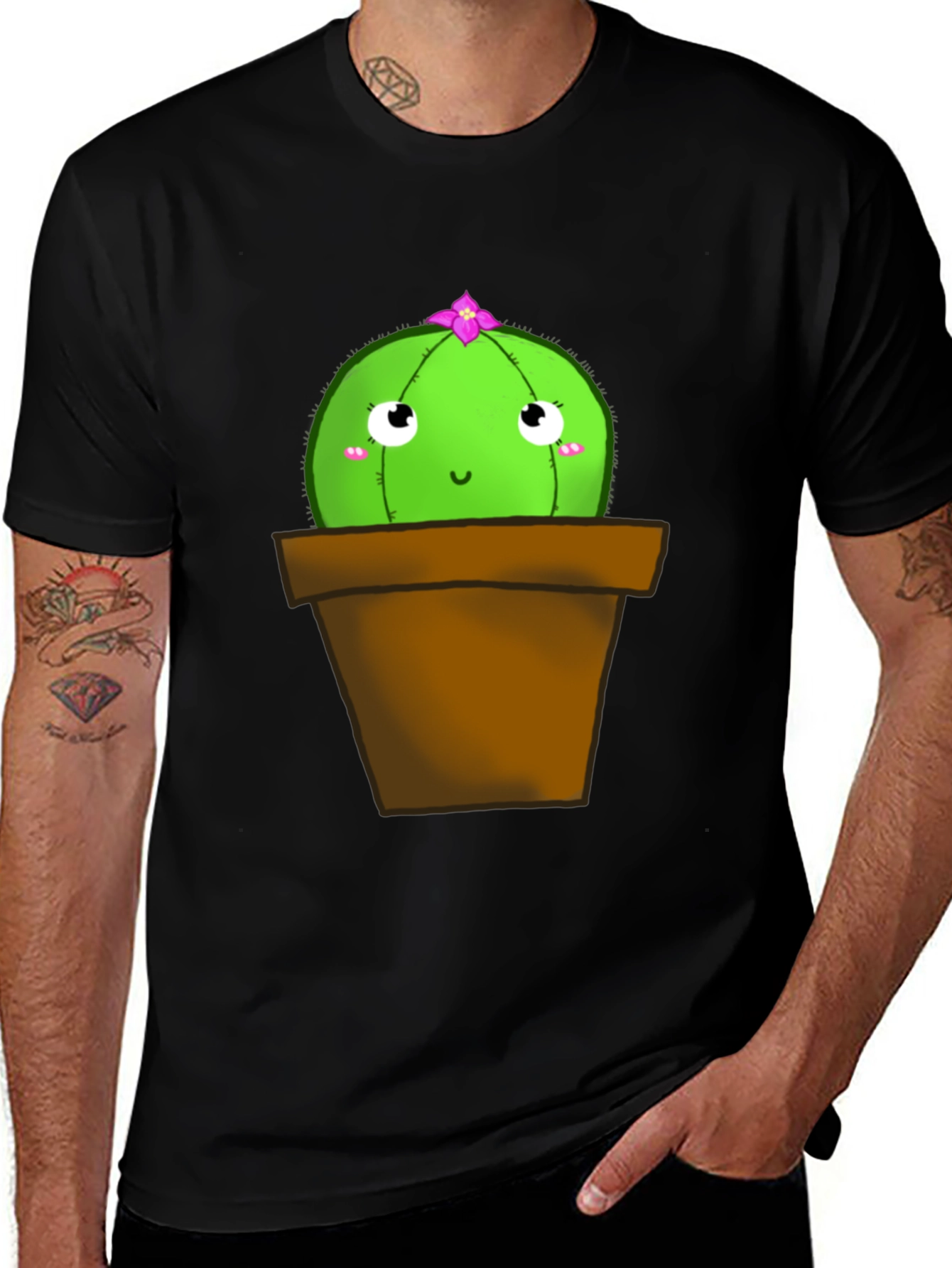 Cute Cactus T-Shirt - Potted Plant Graphic Tee